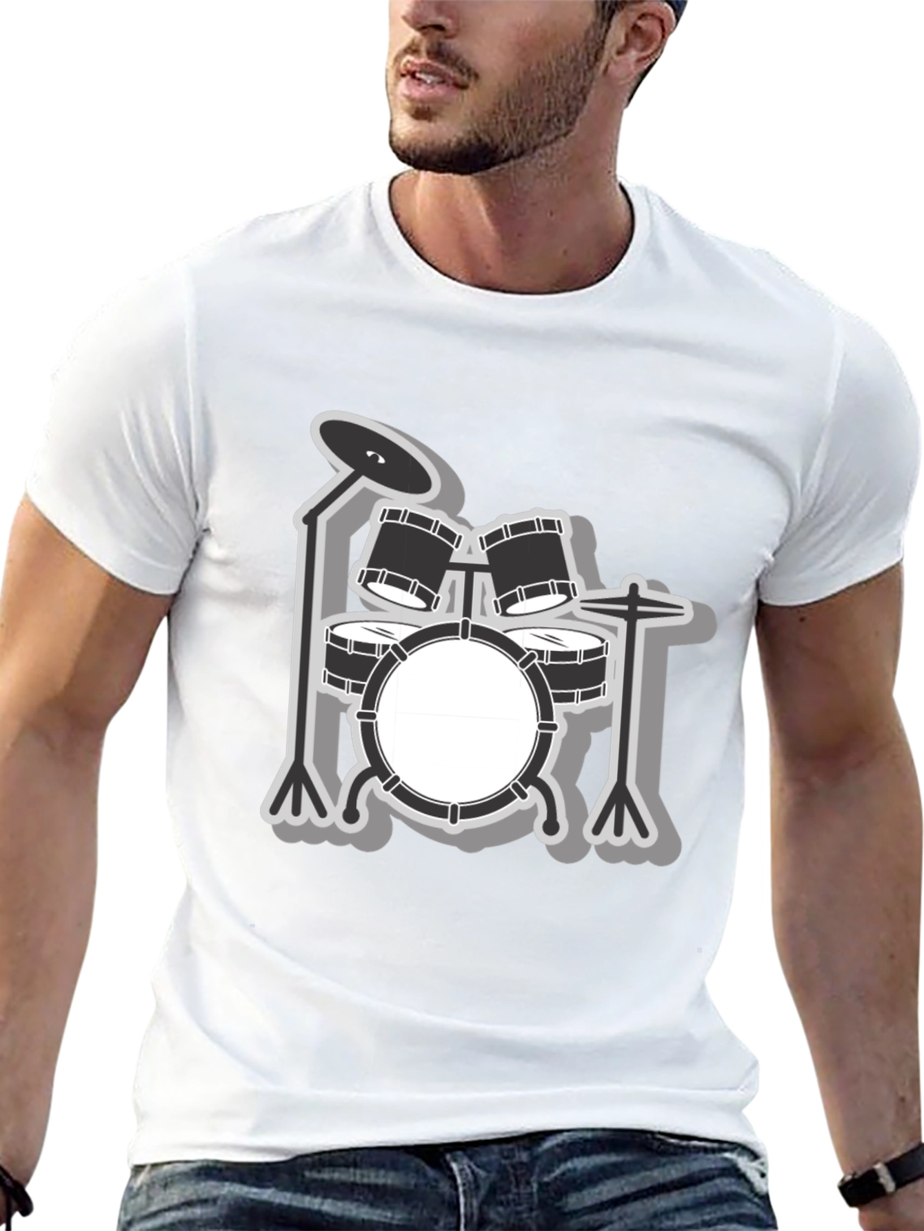 Drum Kit Graphic Tee - Music Lover Shirt