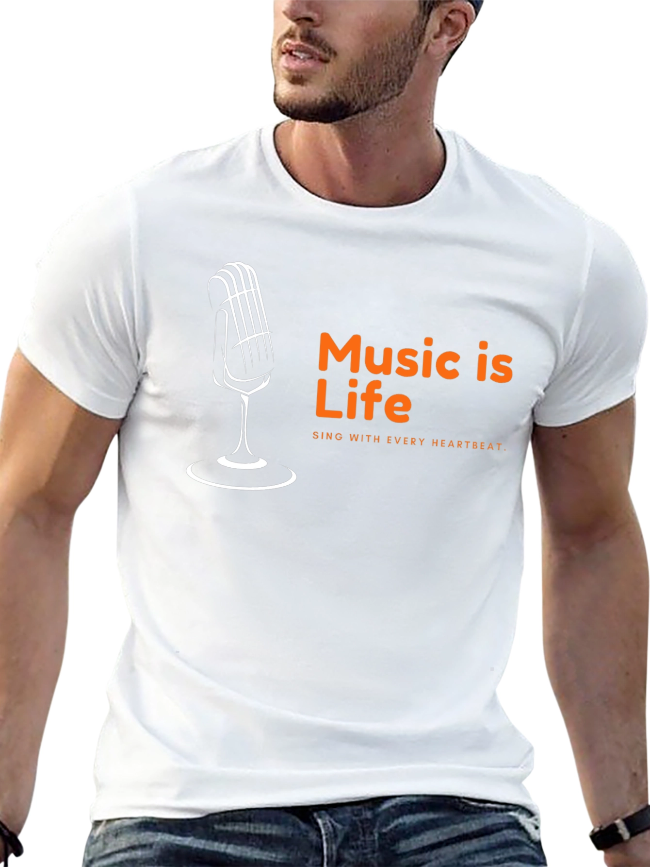 Music is Life Graphic Tee - Sing With Heartbeat