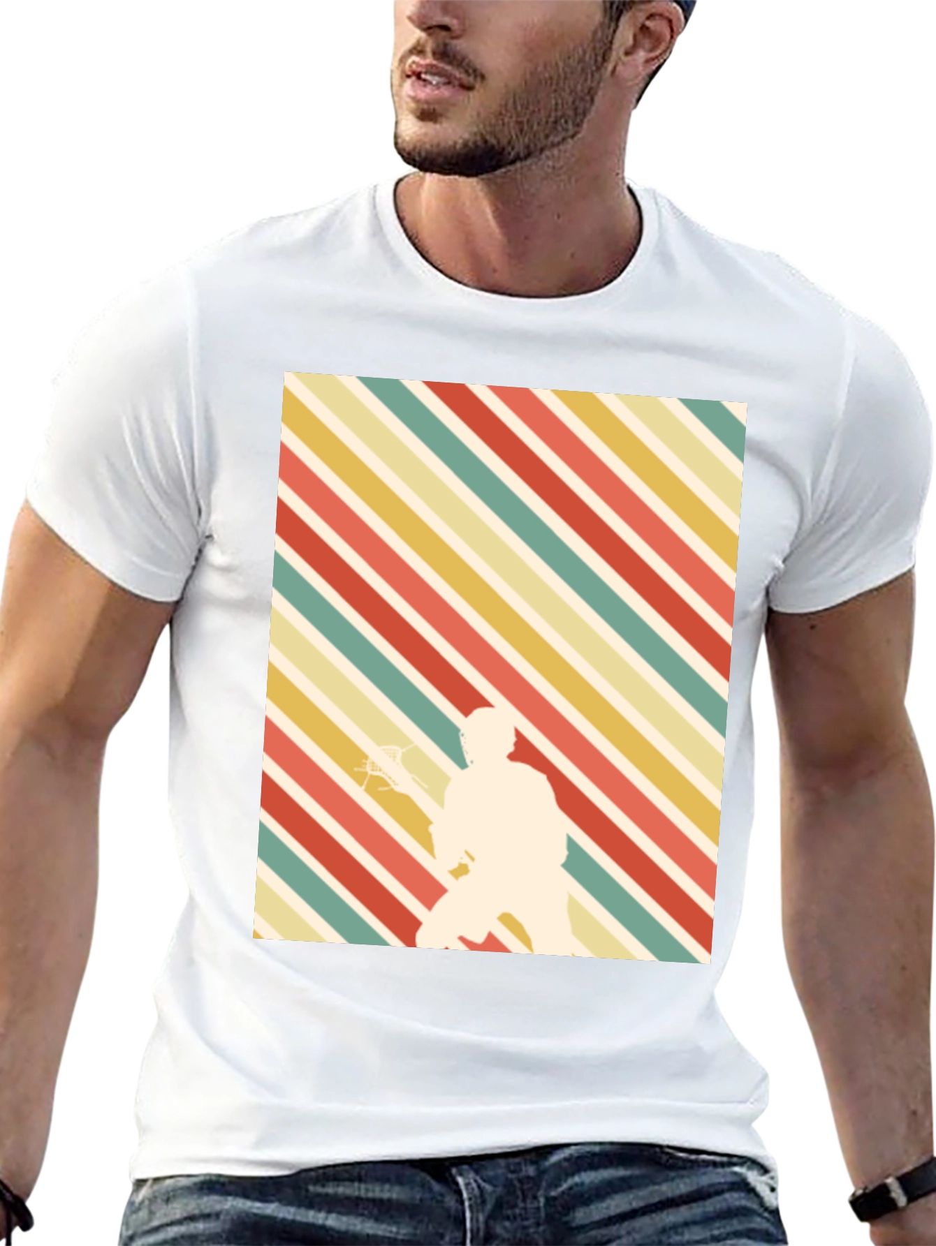 Retro Lacrosse Player T-Shirt