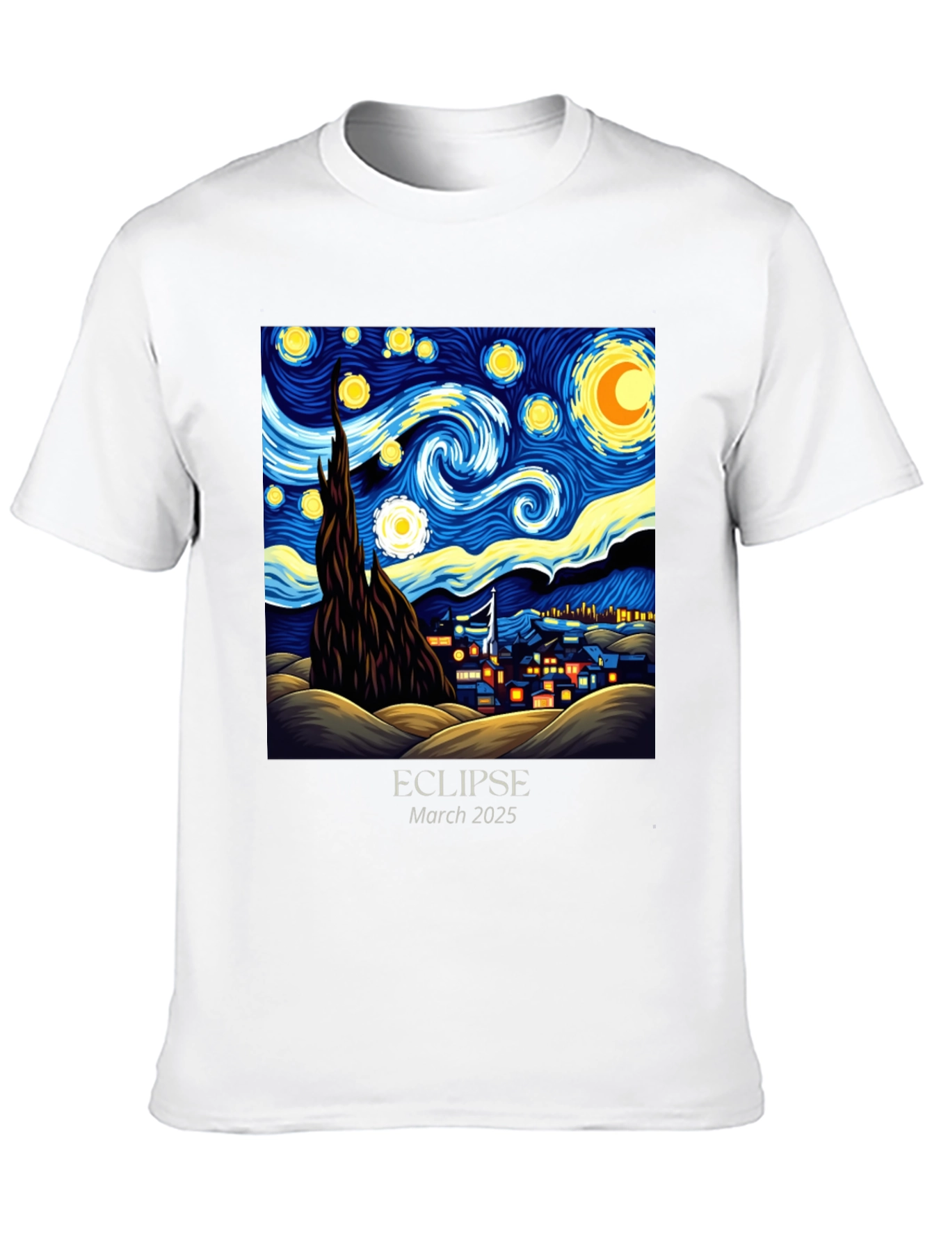 Starry Night Eclipse 2025 Graphic Tee