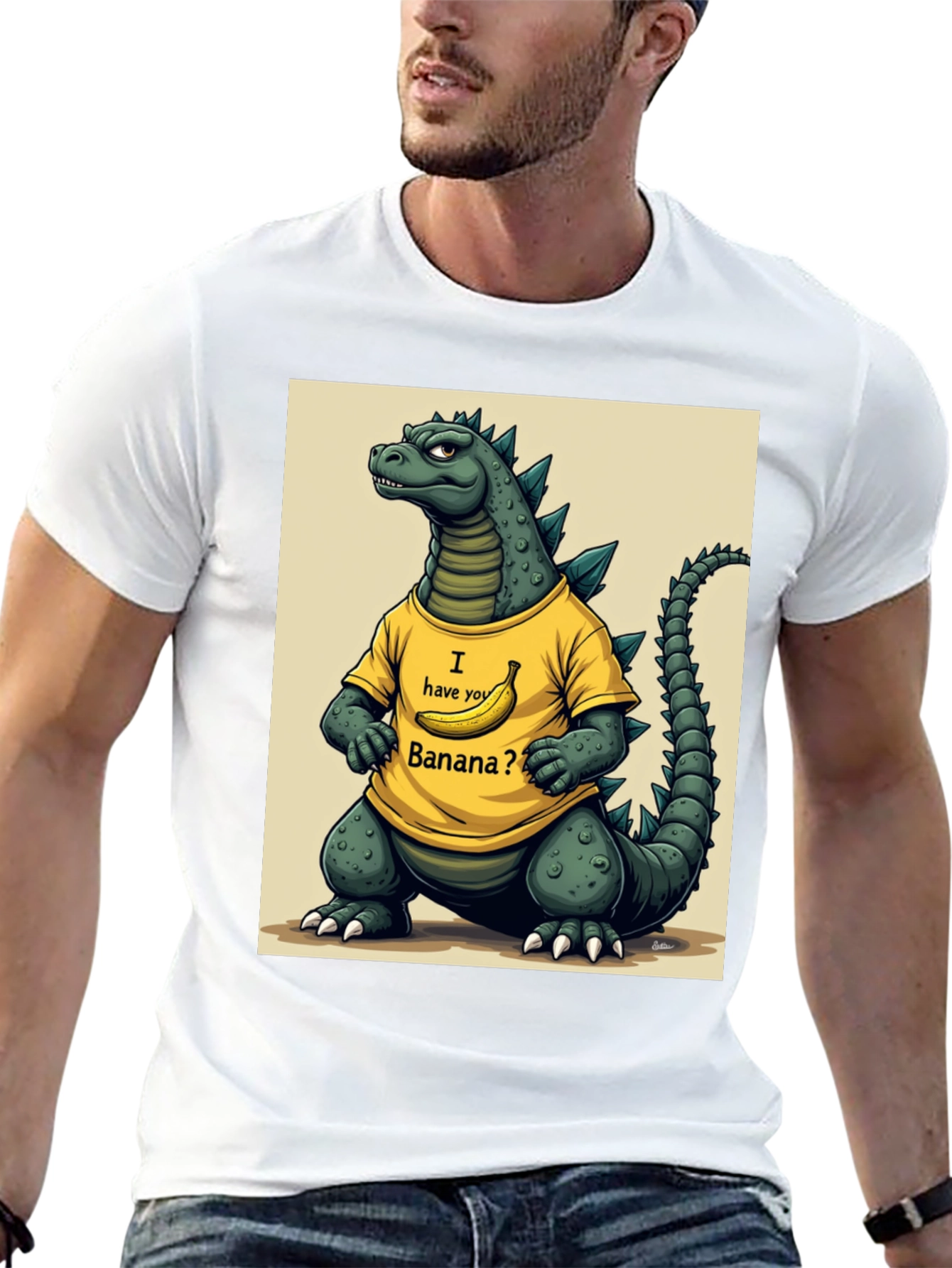 Godzilla Banana T-Shirt - Funny Cartoon Design