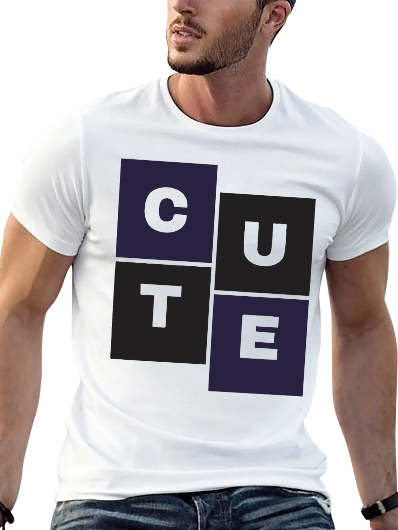 Cute Graphic Print Black T-Shirt