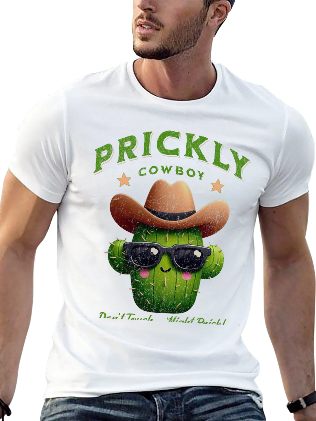 Prickly Cowboy Cactus Graphic T-Shirt