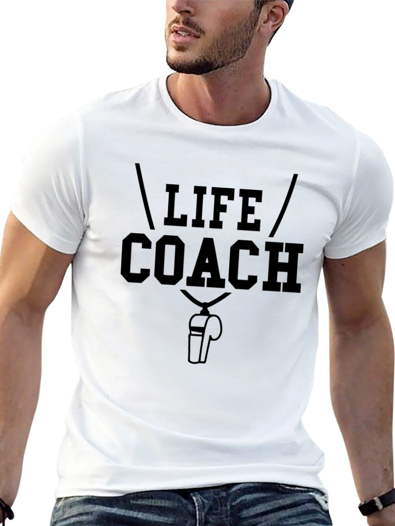 Life Coach Graphic T-Shirt - Black Crew Neck