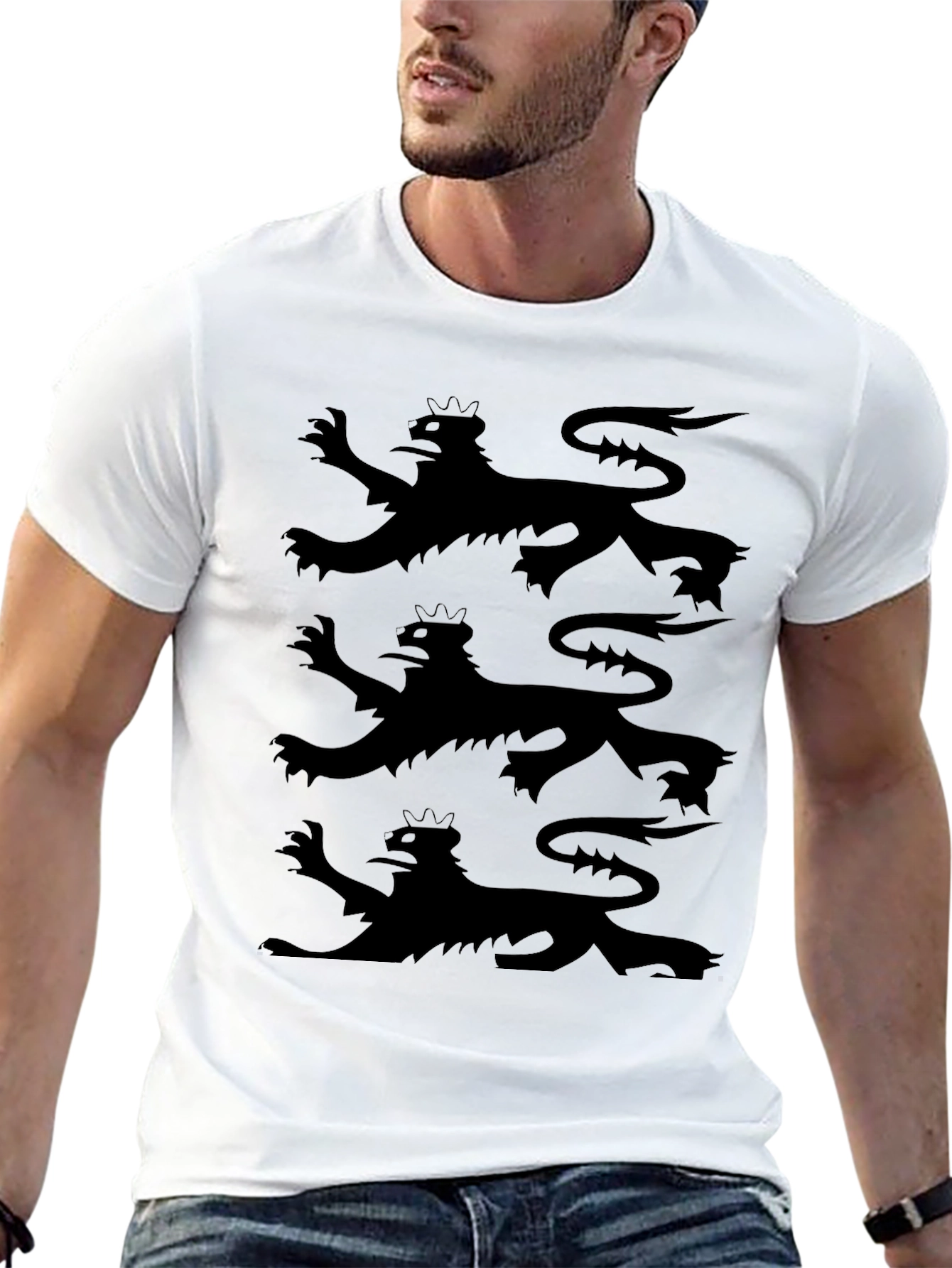 Triple Lion Rampant Graphic Tee - Black