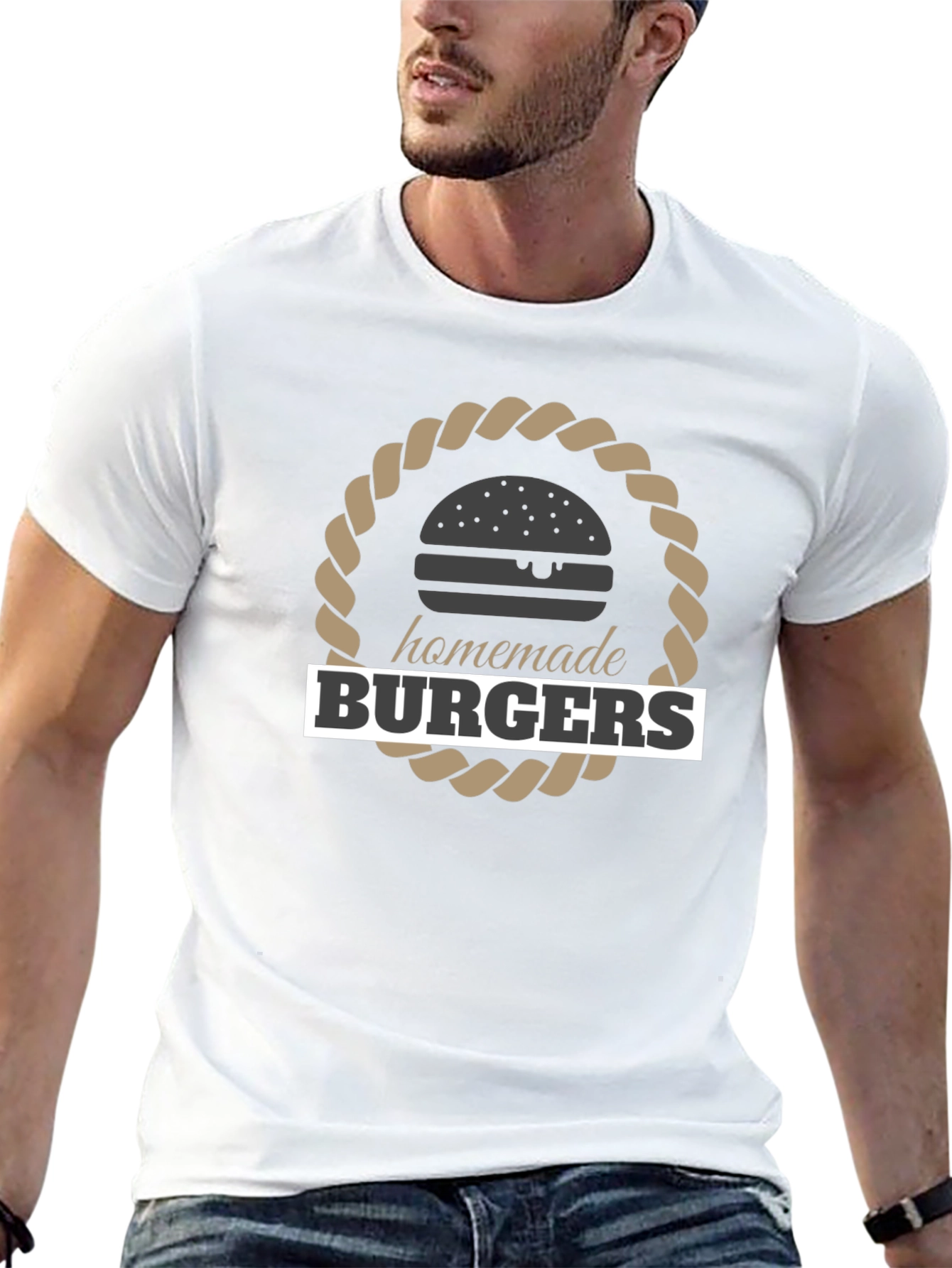 Homemade Burgers Black Graphic T-Shirt