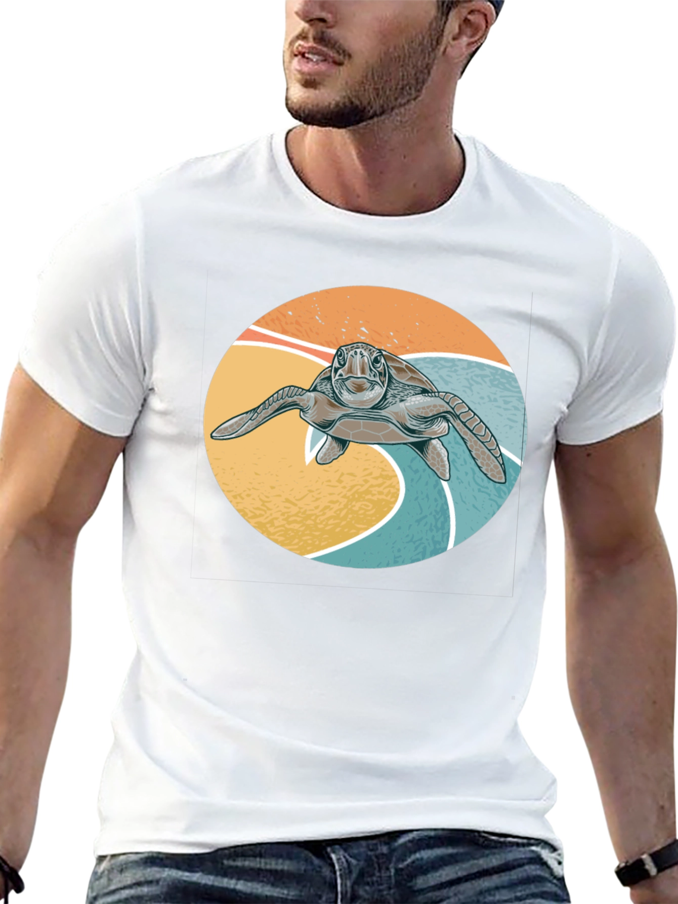 Turtle Graphic Tee - Surf Style