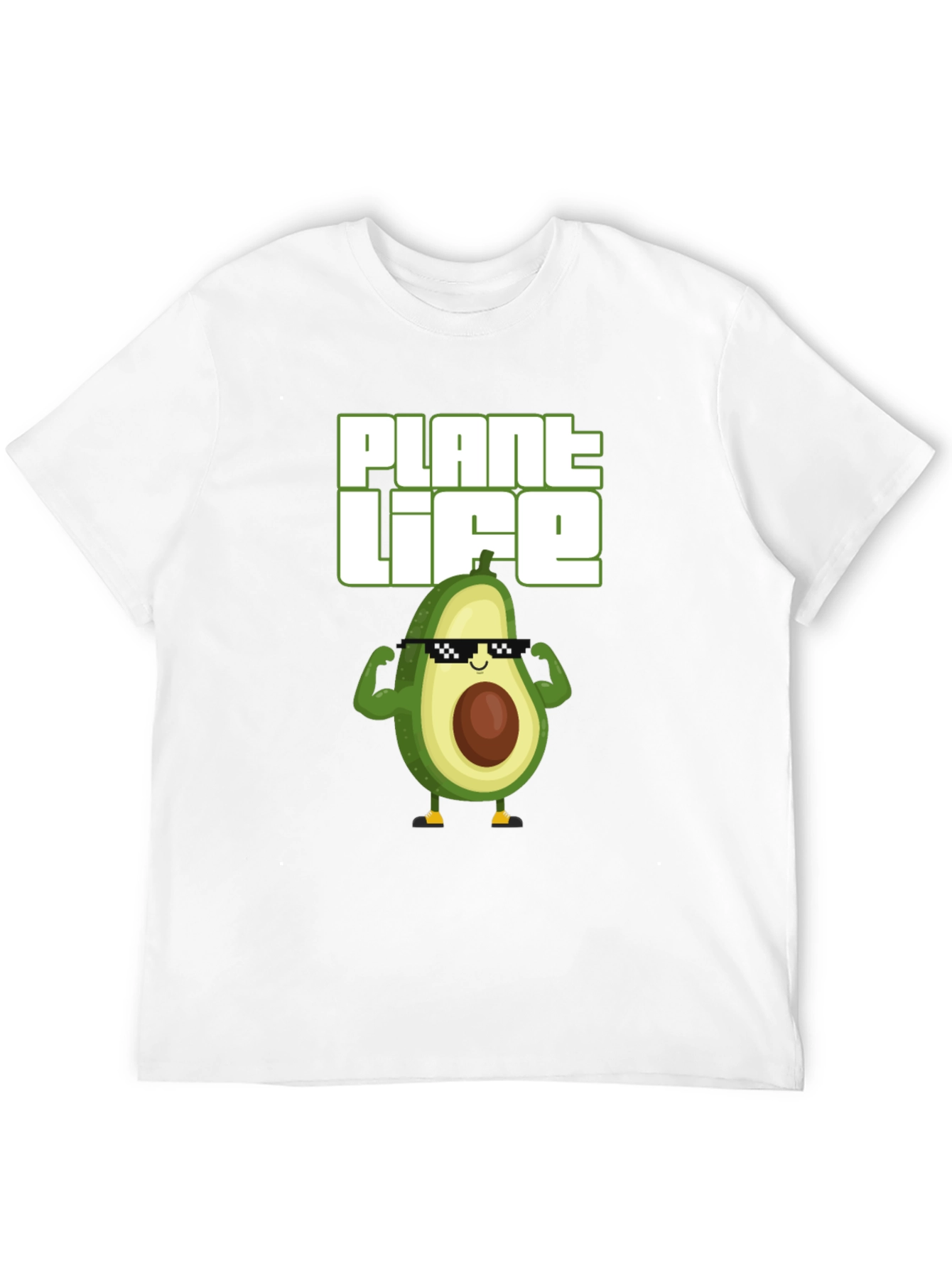 Plant Life Avocado Muscle T-Shirt - Funny Vegan Tee