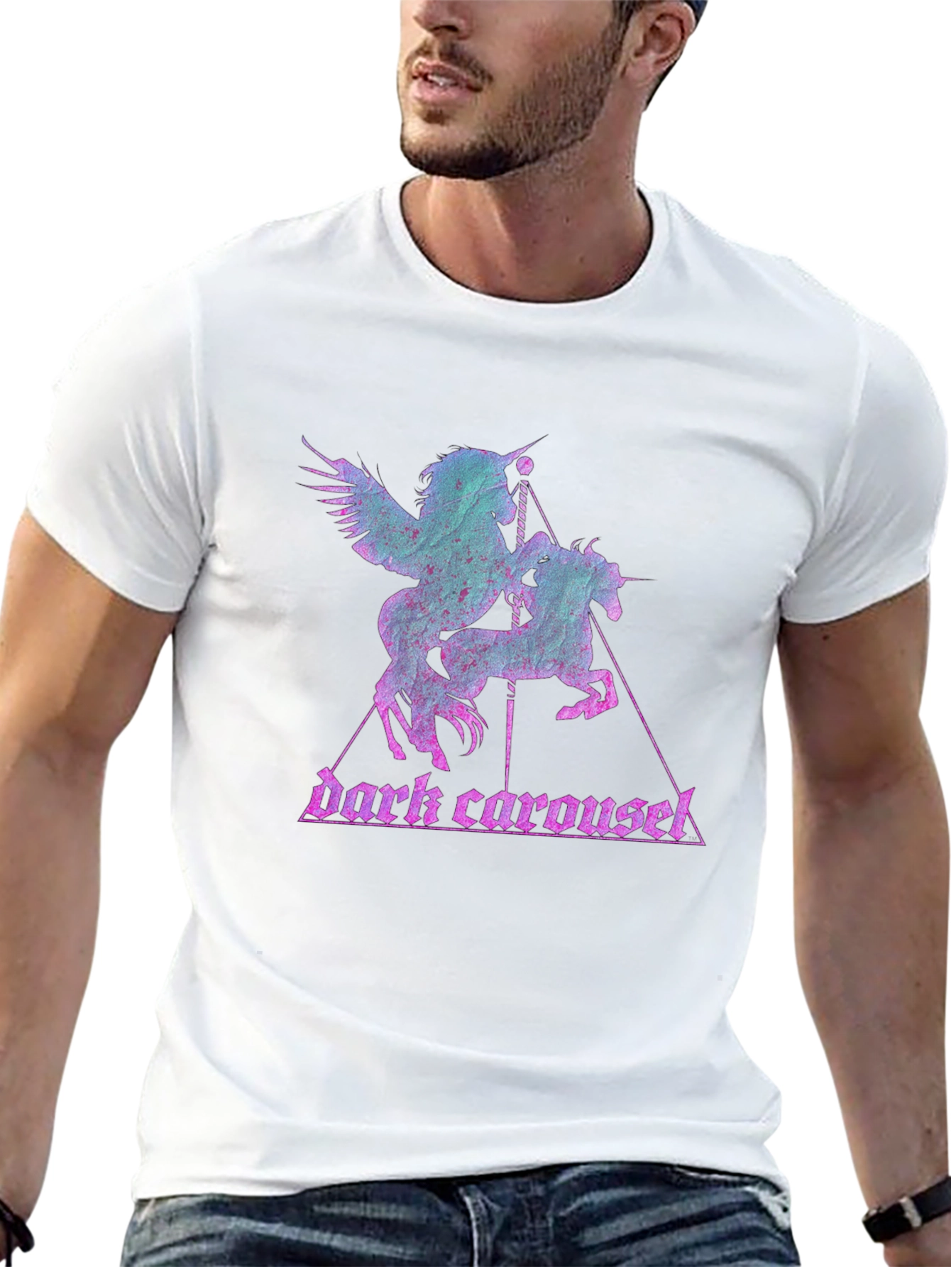 Dark Carousel Unicorn Graphic Tee