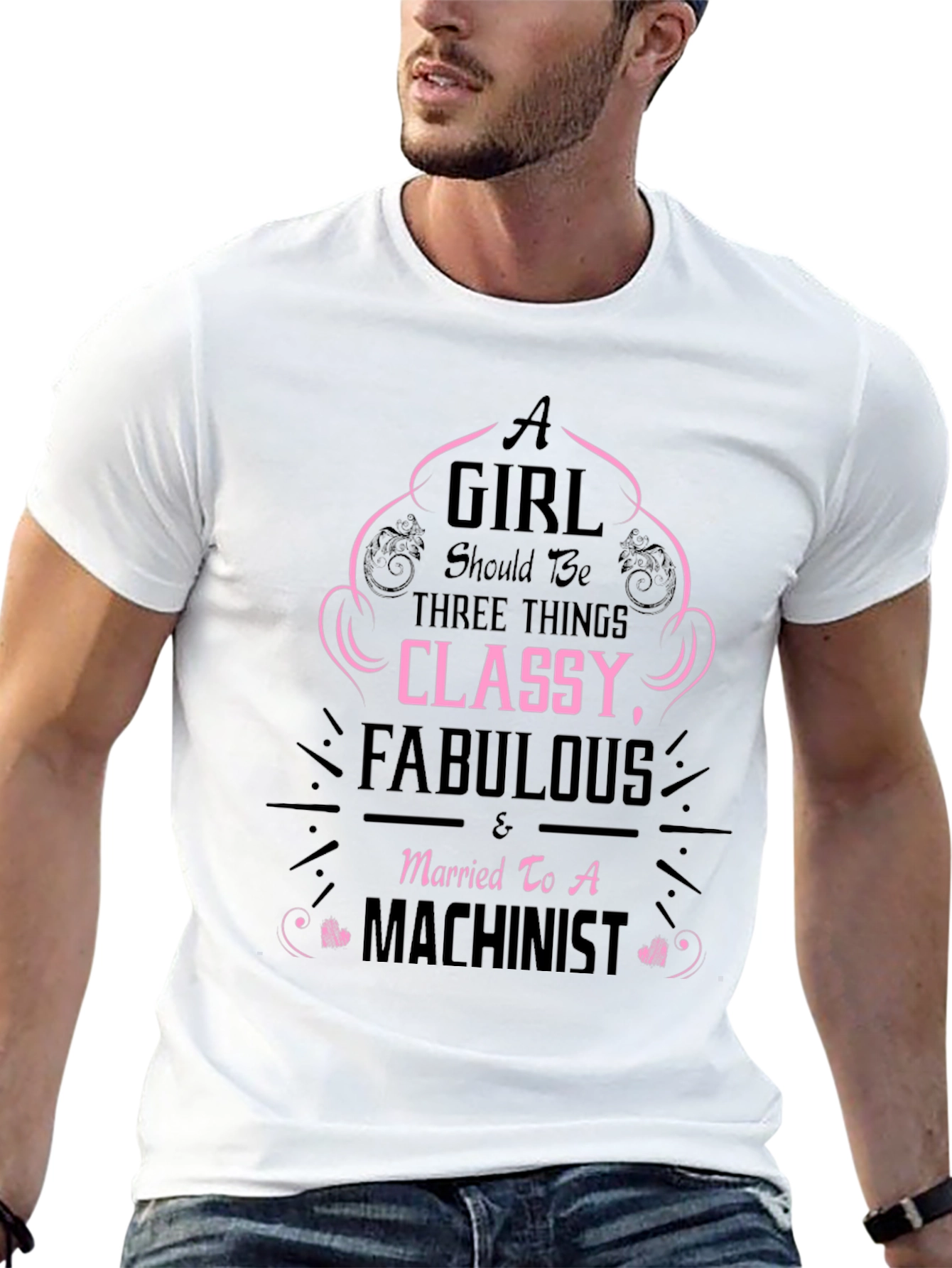 Classy Machinists Wife Black T-Shirt