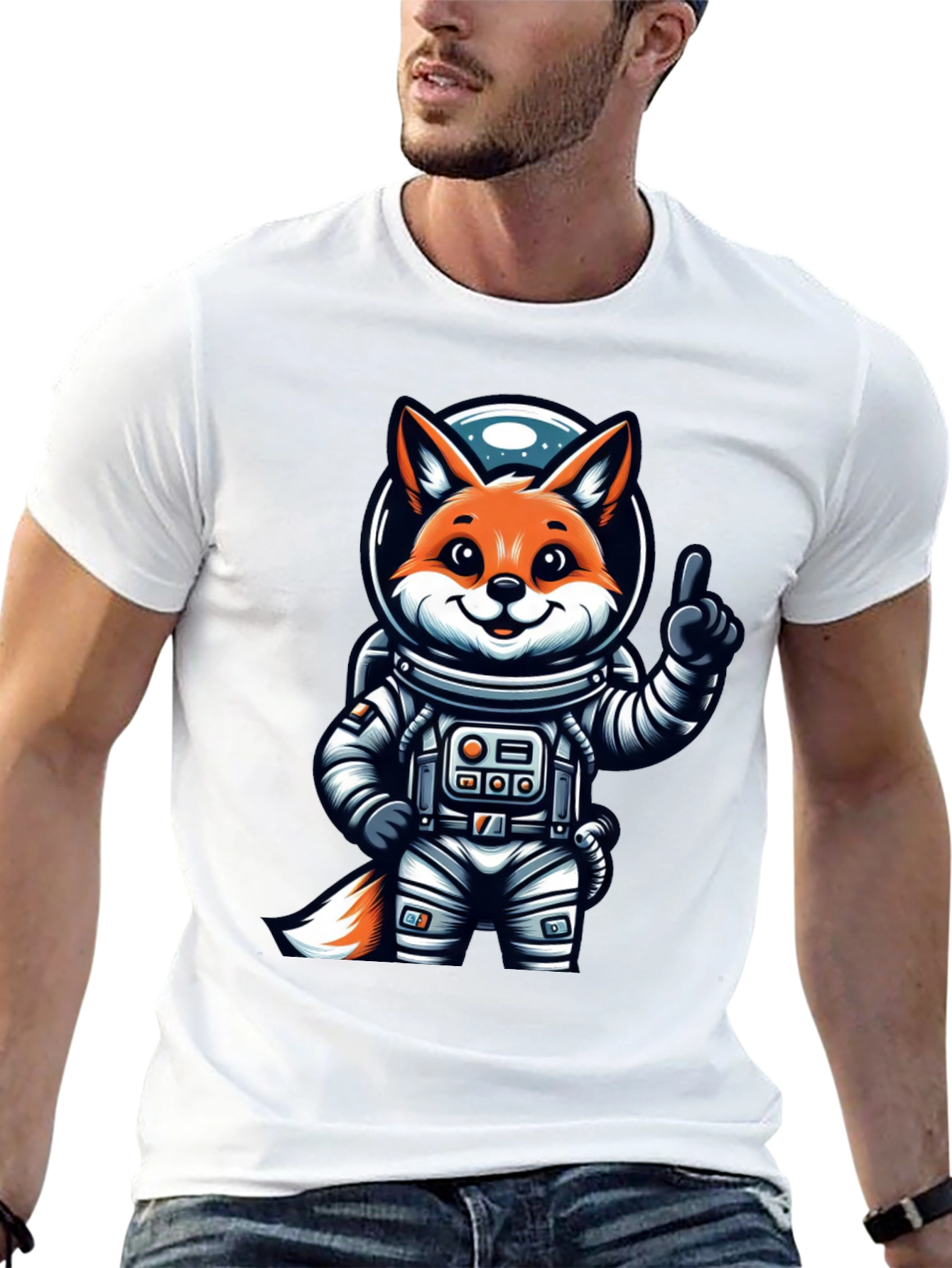 Cool Space Fox T-Shirt - Trendy Graphic Tee