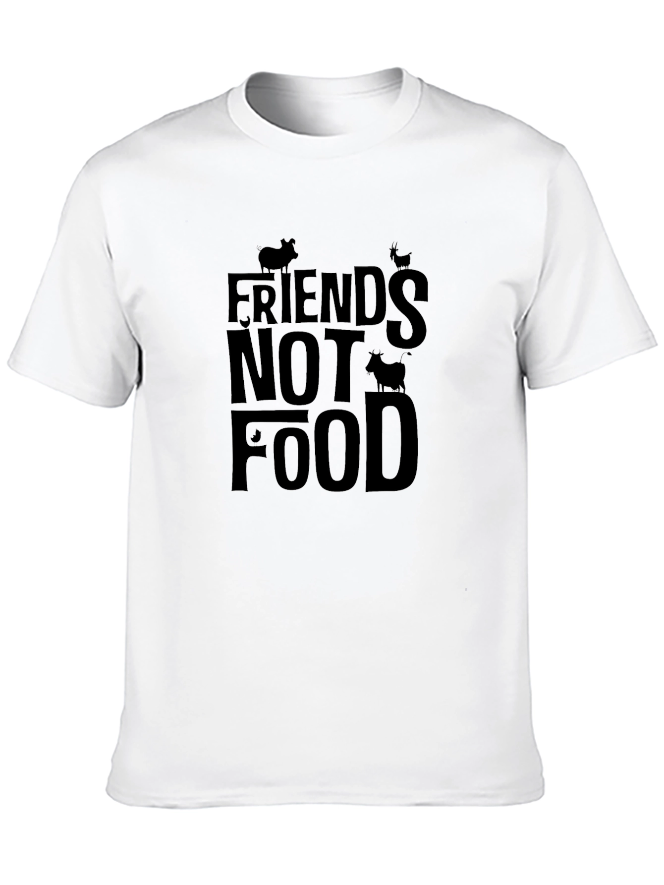 Vegan Friends Not Food Black T-Shirt