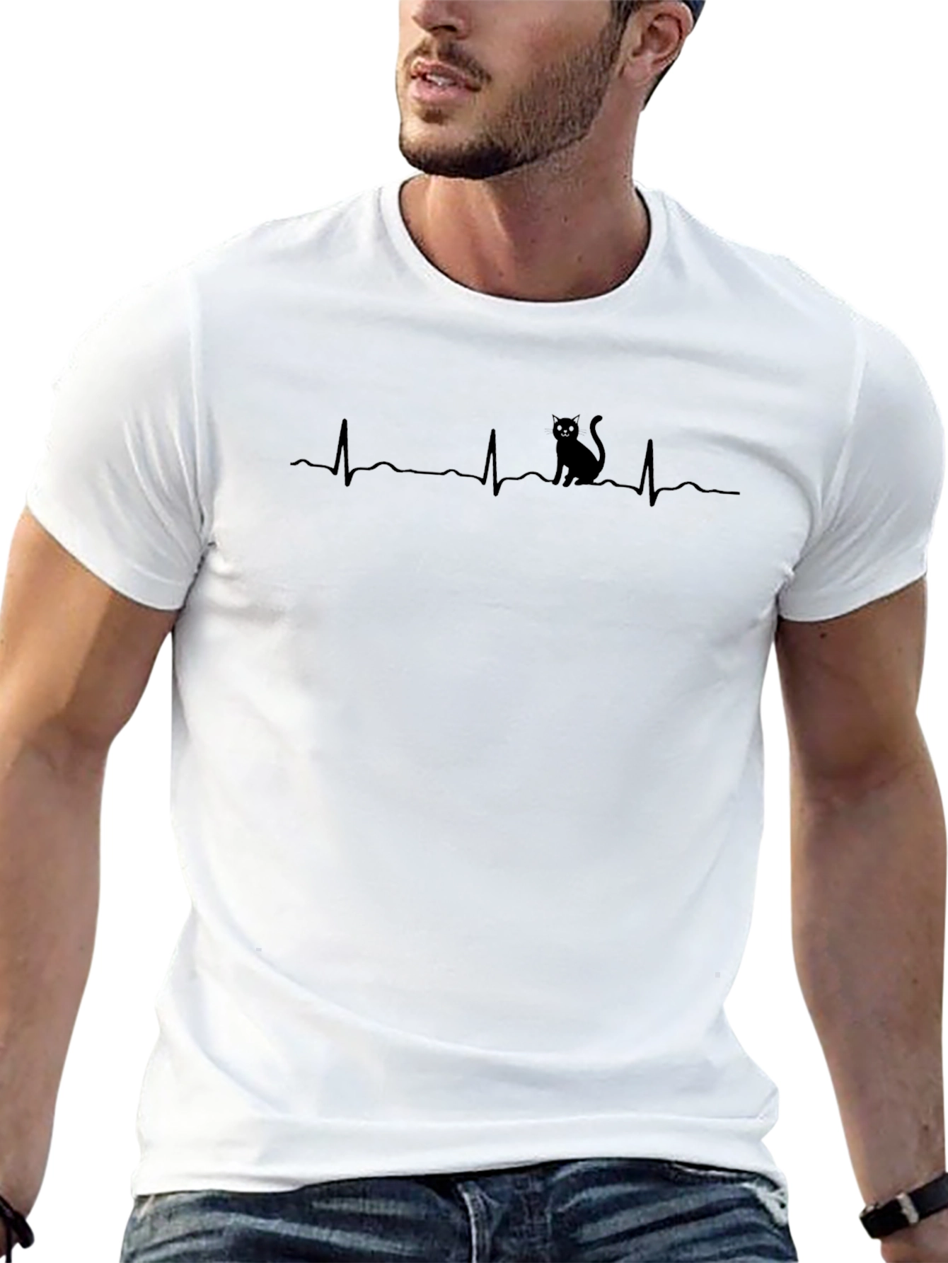 Cat Lovers Heartbeat T-Shirt