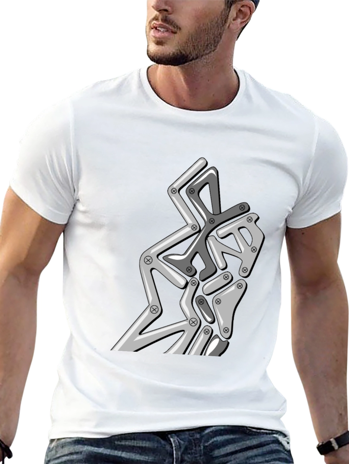 Abstract Robotic Graphic Tee - Modern Streetwear