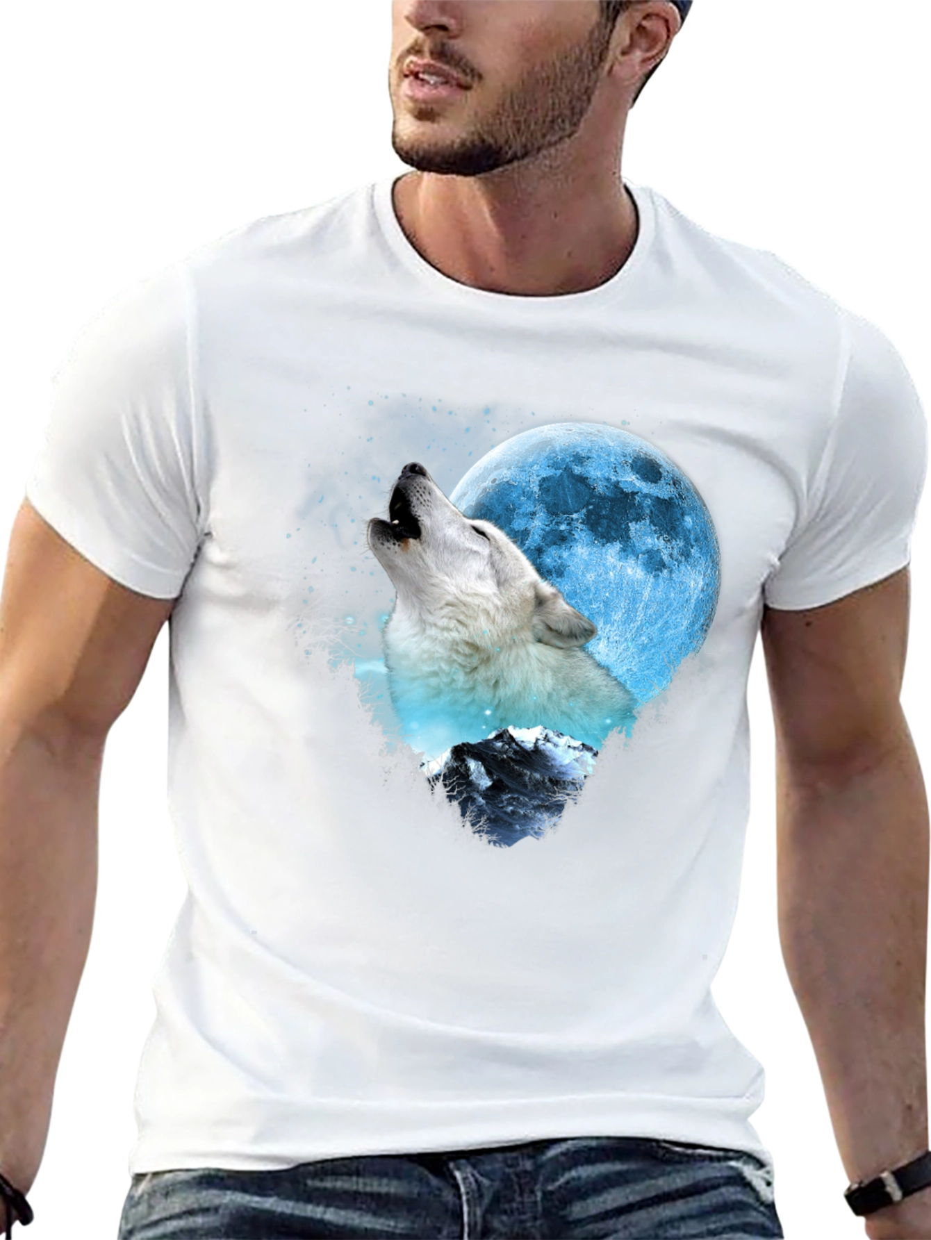 Wolf Moon Graphic Tee - Mens Black T-Shirt