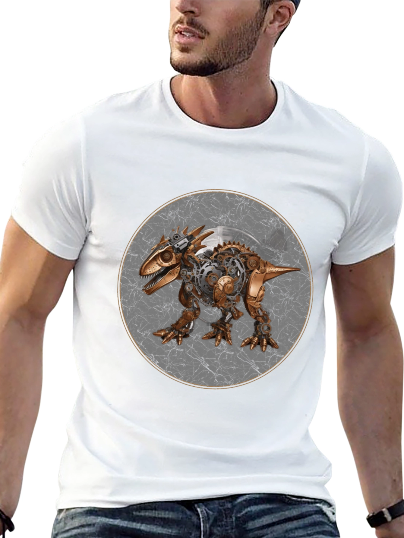 Steampunk Dinosaur Graphic Tee - Unique & Stylish!