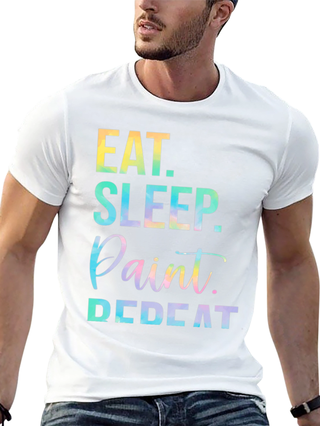 Eat Sleep Paint Repeat Black Graphic Tee