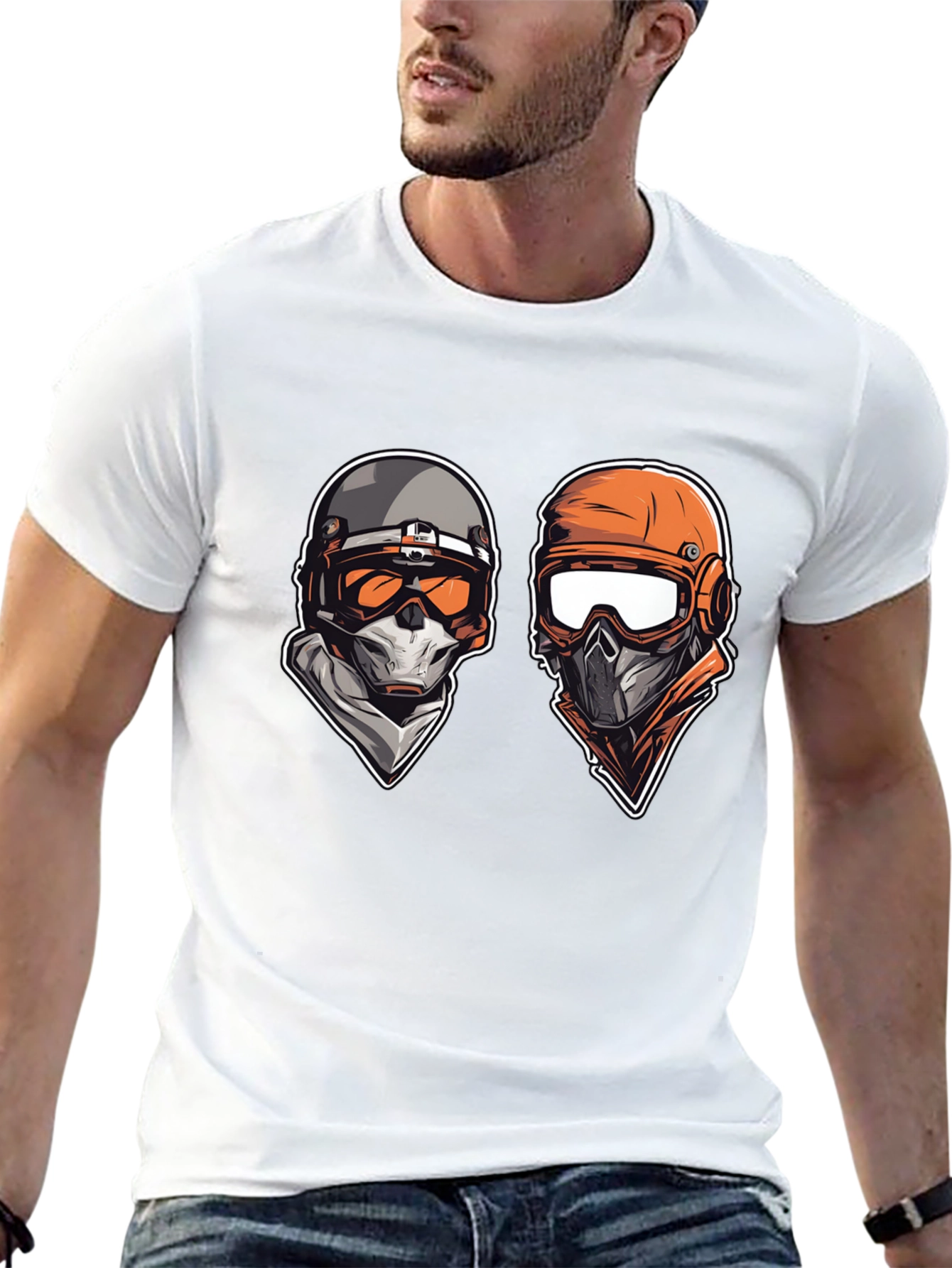 Tactical Duo Graphic Tee - Black Cotton Comfort