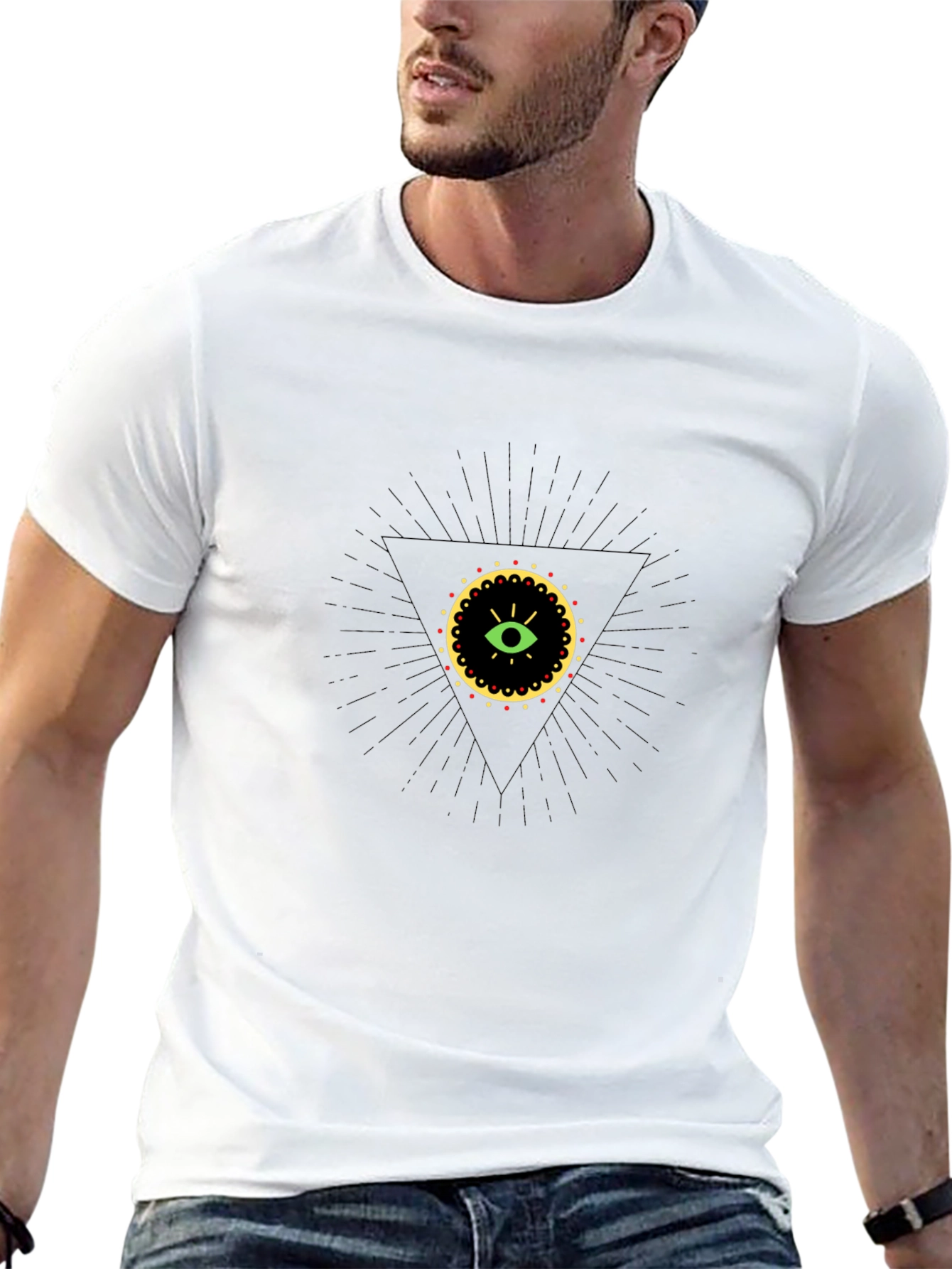 Illuminati Eye Graphic Tee - Black Cotton T-Shirt