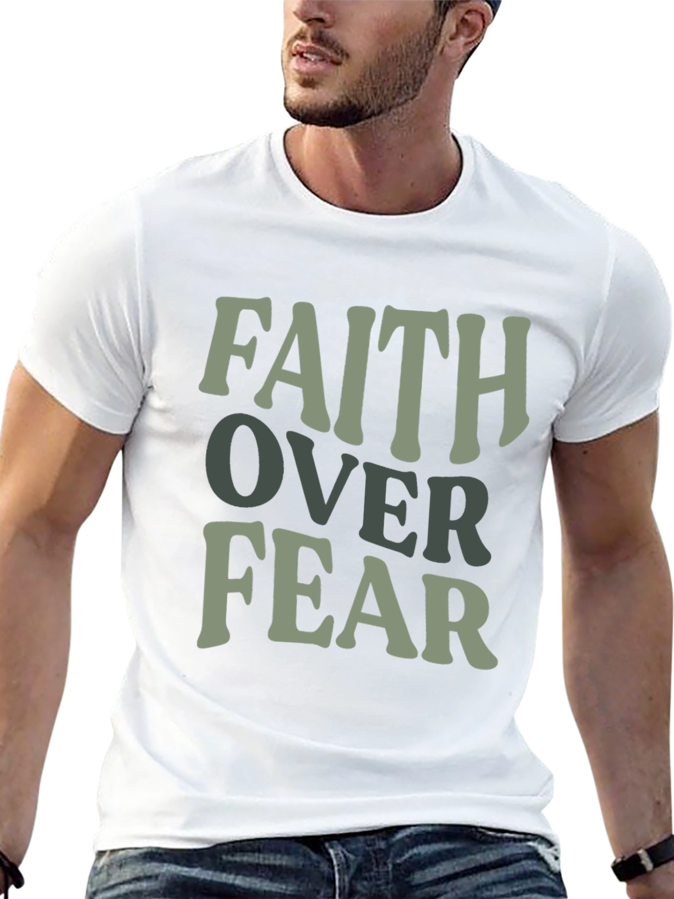Faith Over Fear Graphic T-Shirt - Mens Black Tee
