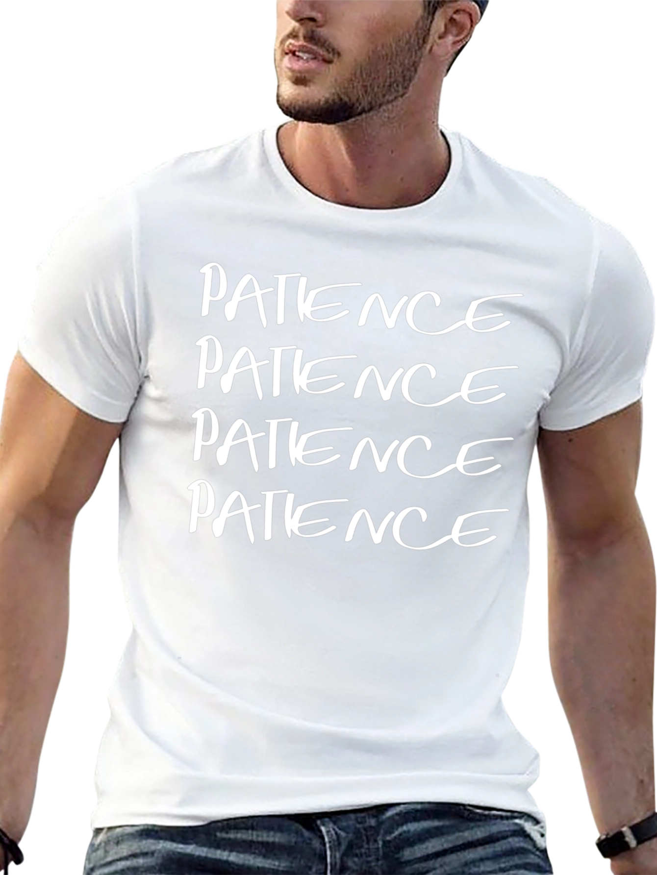 Patience Graphic T-Shirt - Black Casual Tee