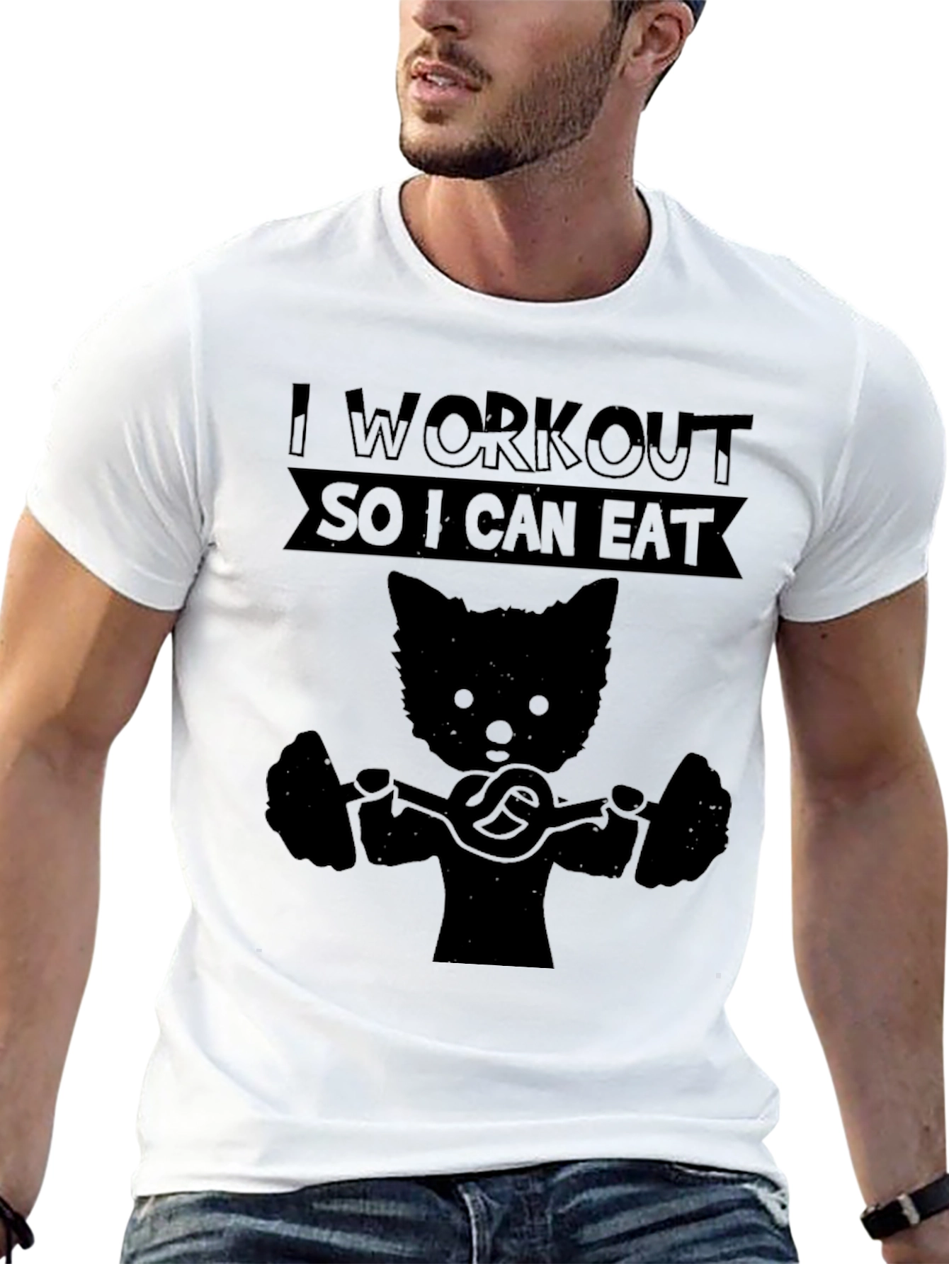 Workout Cat T-Shirt: Eat After Exercise