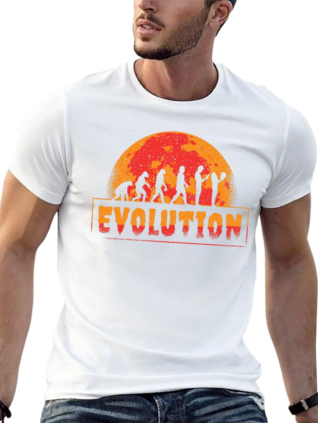 Basketball Evolution Graphic Print T-Shirt