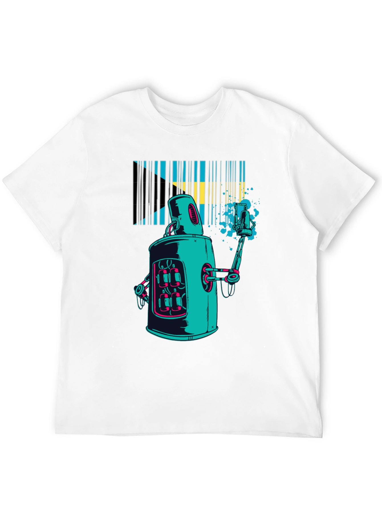 Robot Bahamas Flag Graphic Tee