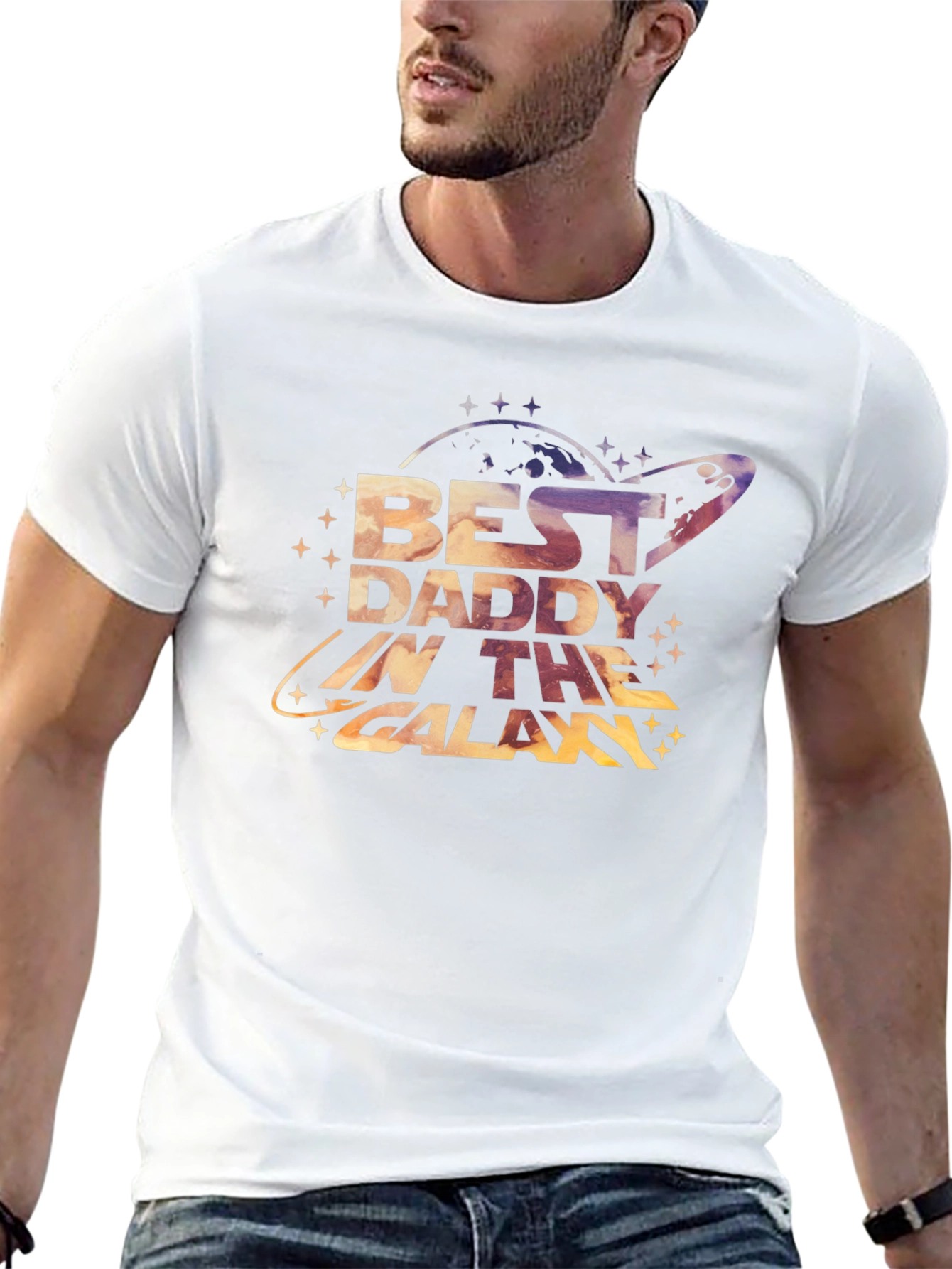 Best Daddy in the Galaxy Black T-Shirt