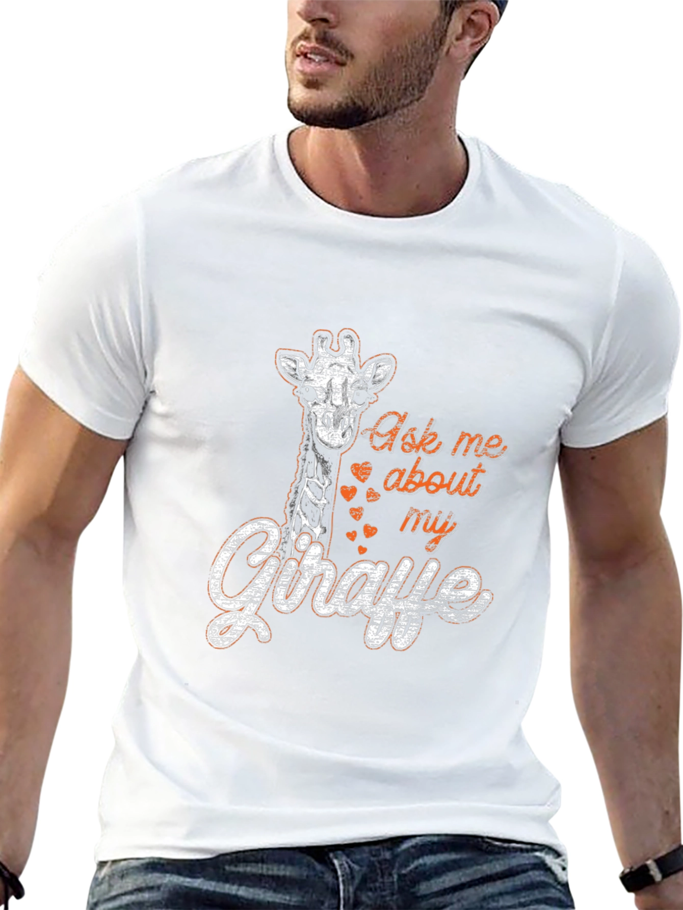 Ask Me About My Giraffe Graphic Tee - Black