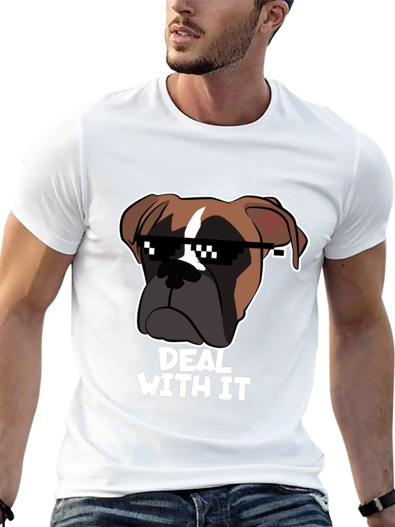 Deal With It Dog T-Shirt | Funny Dog Meme Tee | Cool Dog Graphic Shirt | Dog Lover Gift | Free Shipping $50+