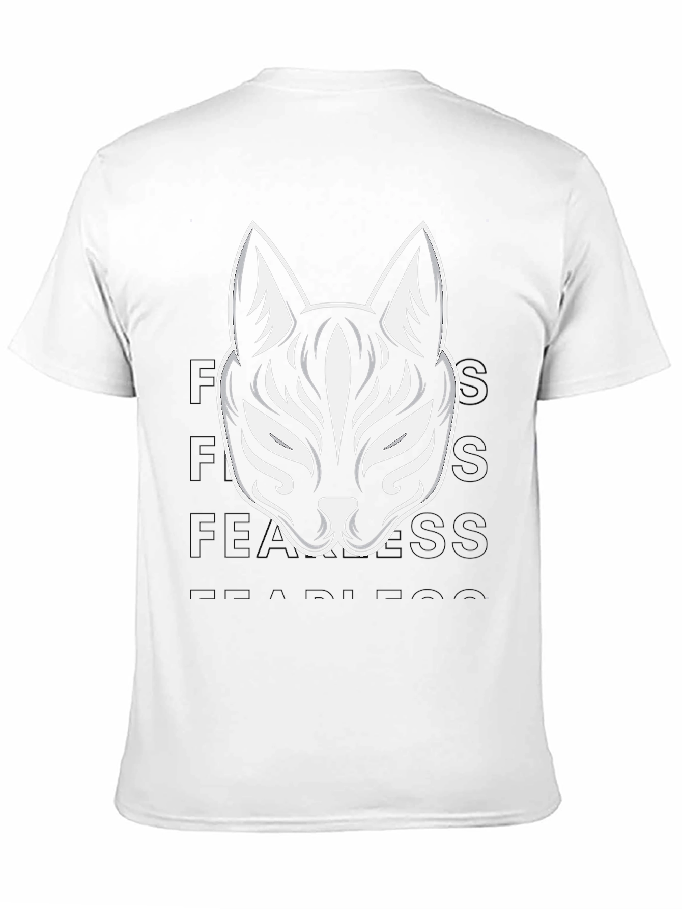 Black T-Shirt with Kitsune Mask Design
