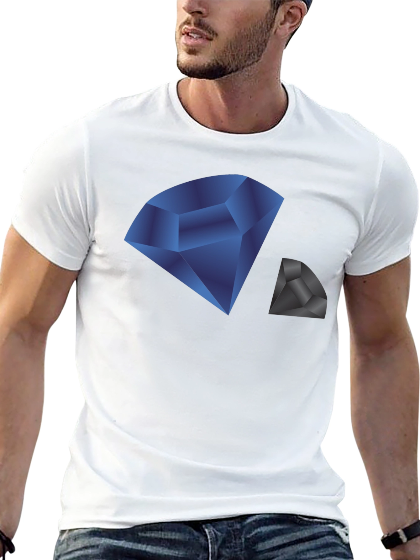 Modern Diamond Graphic Print Tee - Stylish Black Shirt