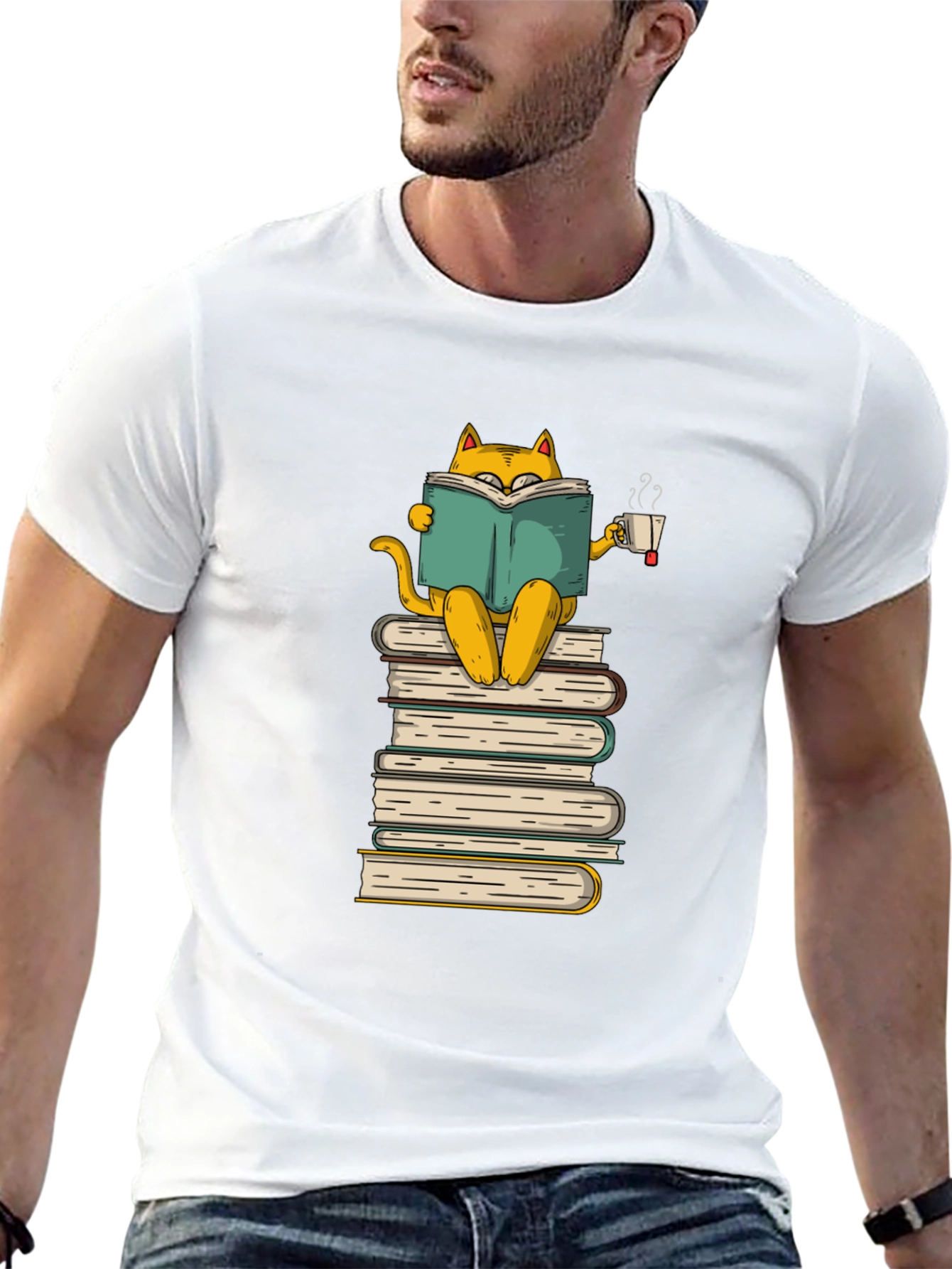 Bookish Cat T-Shirt: Cozy Reader