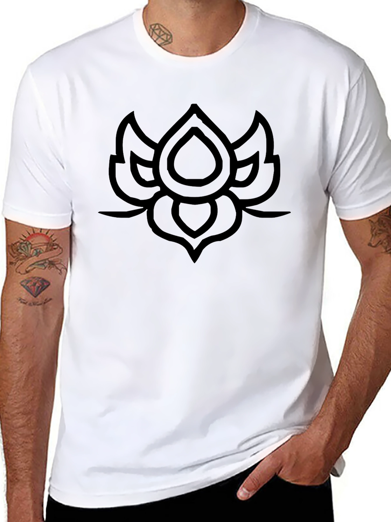 Lotus Graphic Black T-Shirt