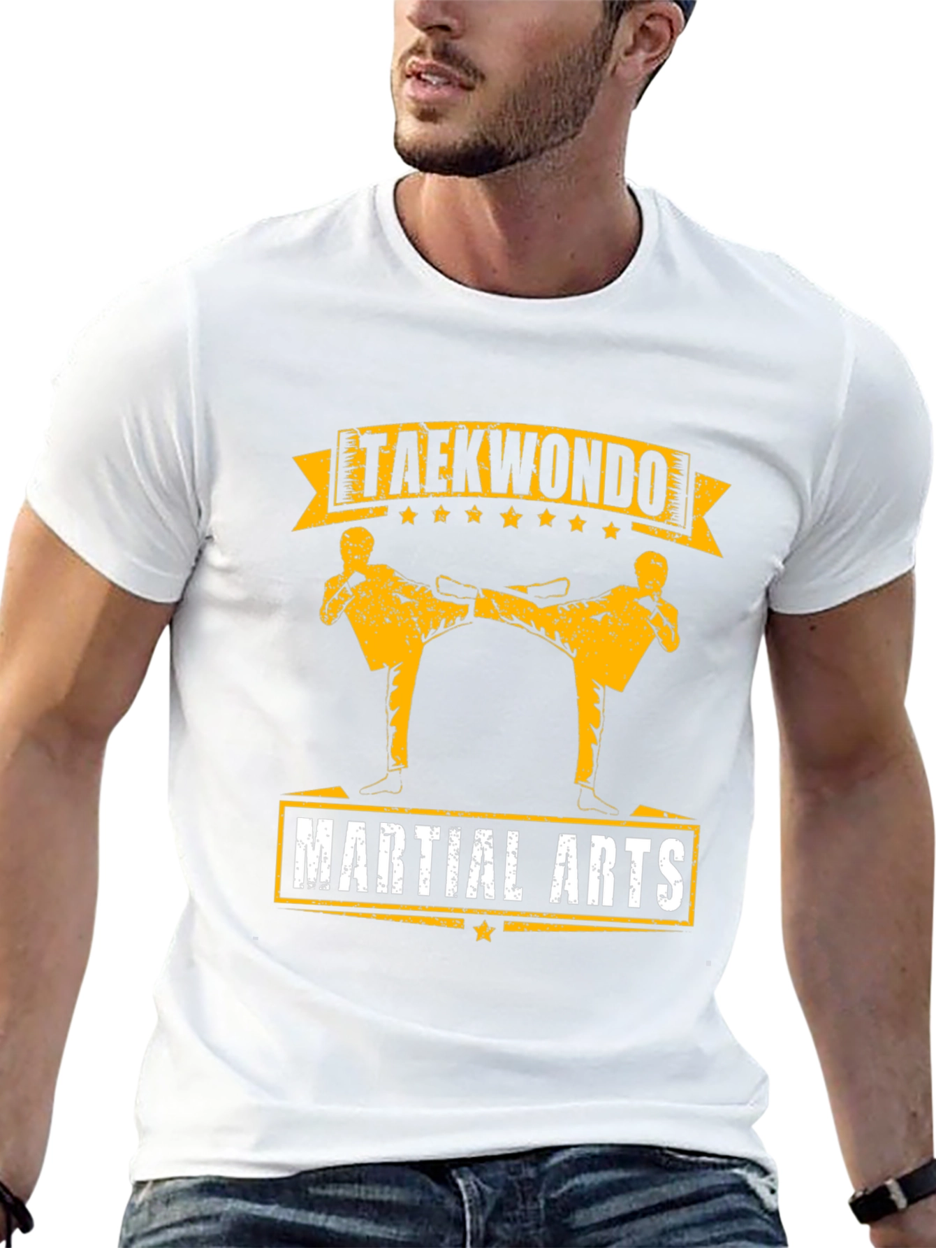 Taekwondo Martial Arts Graphic Tee - Black Cotton