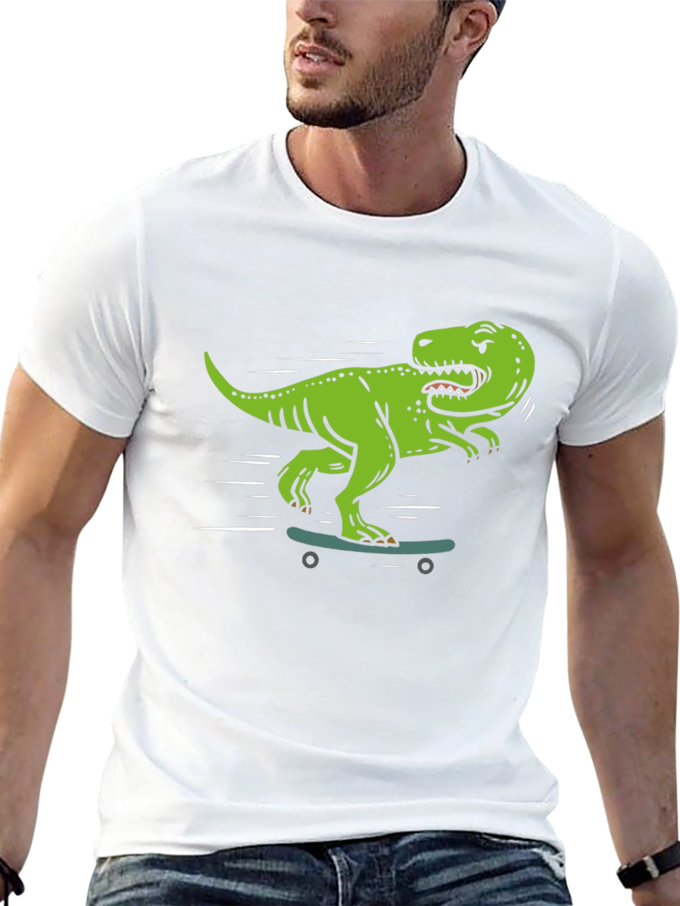Dino Skate T-Shirt - Cool Graphic Tee