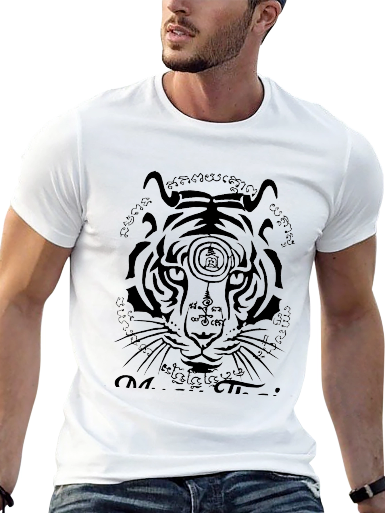 Tiger Graphic Print T-Shirt - Black