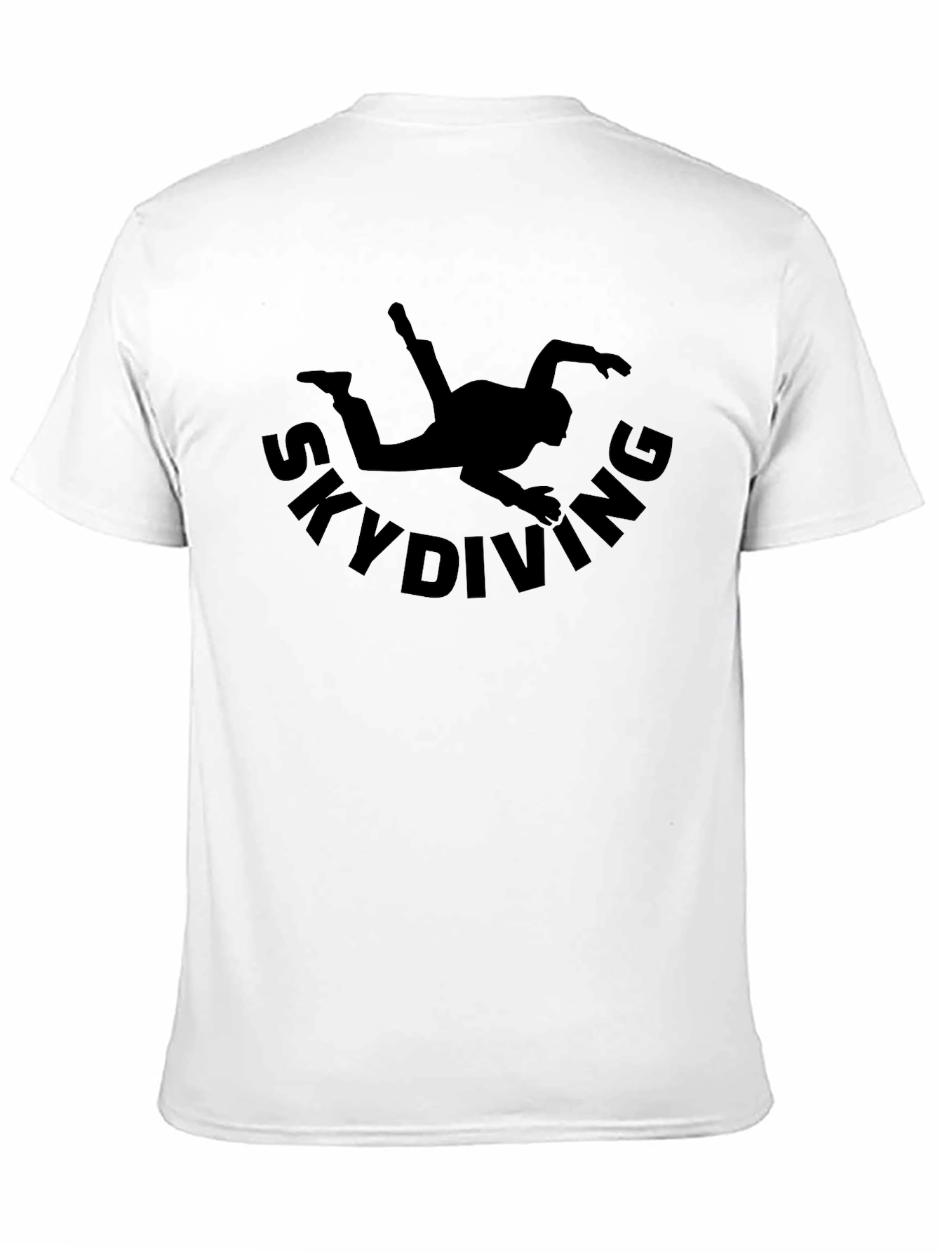 Skydiving Graphic Print T-Shirt - Casual Black Tee