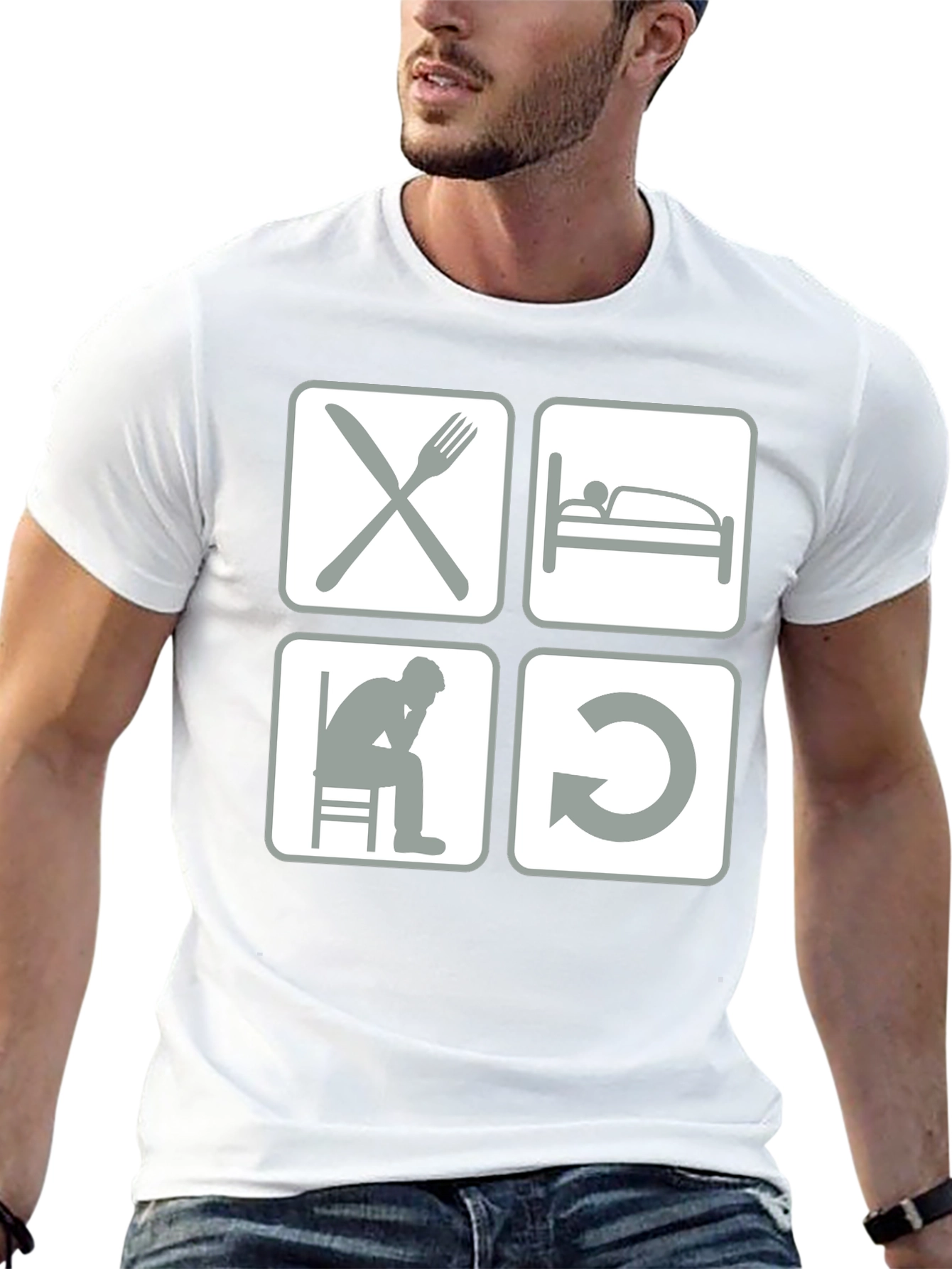 Eat Sleep Code Repeat Graphic Tee