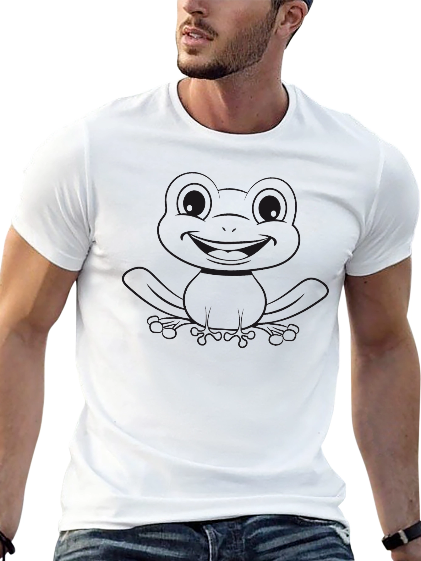 Mens Black Short Sleeve Frog Graphic T-Shirt