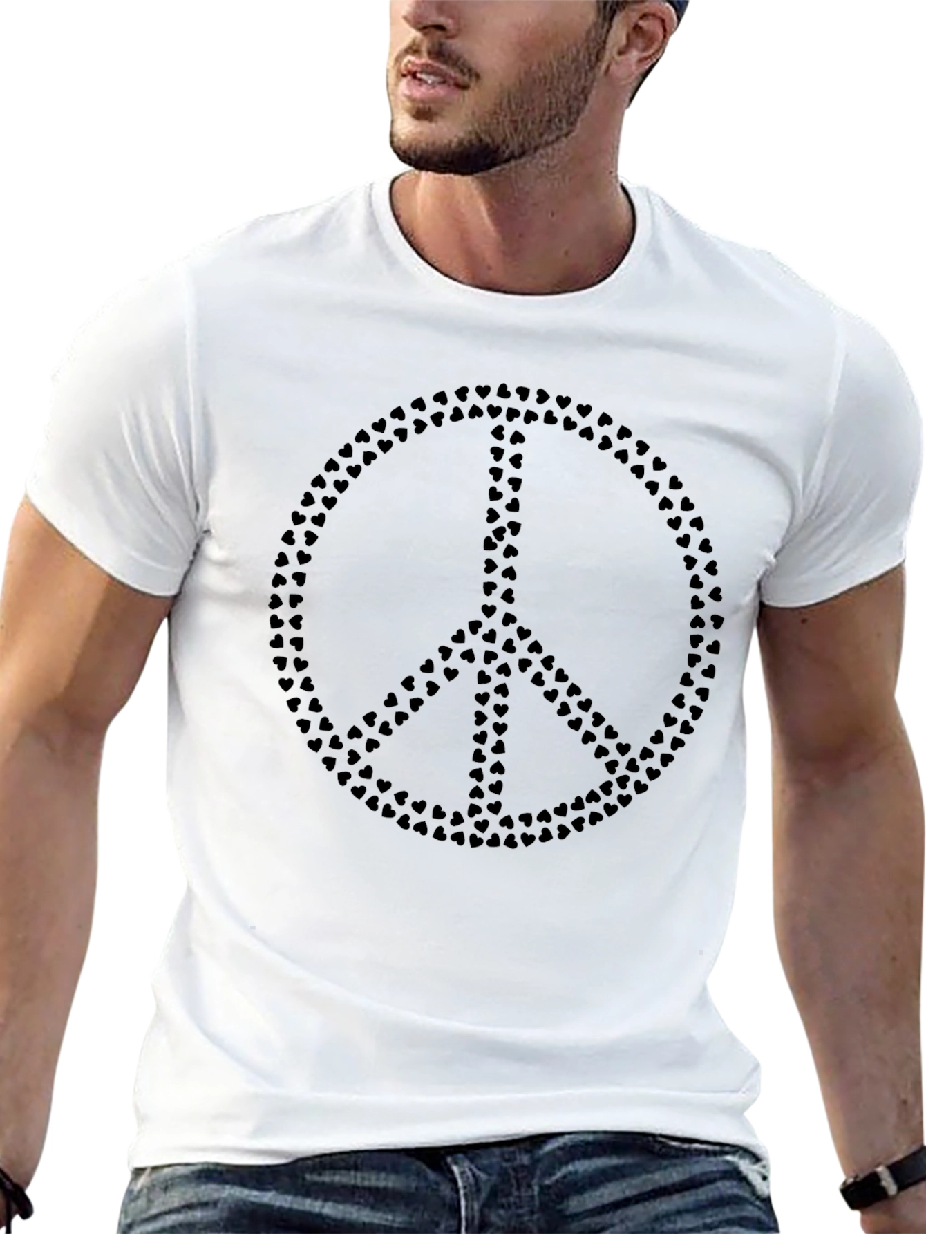 Heart Peace Sign Black T-Shirt