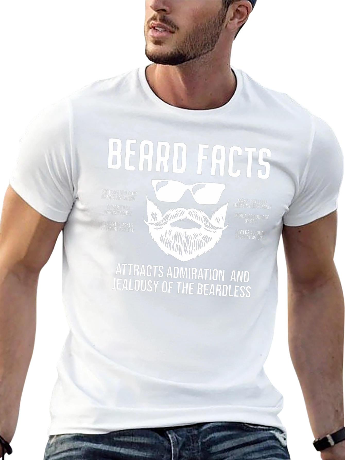 Beard Facts Funny Graphic Tee