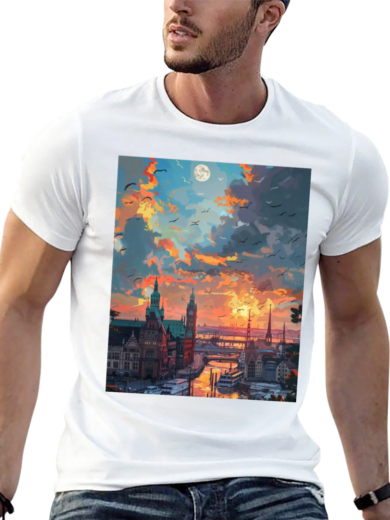 Cityscape Sunset T-Shirt