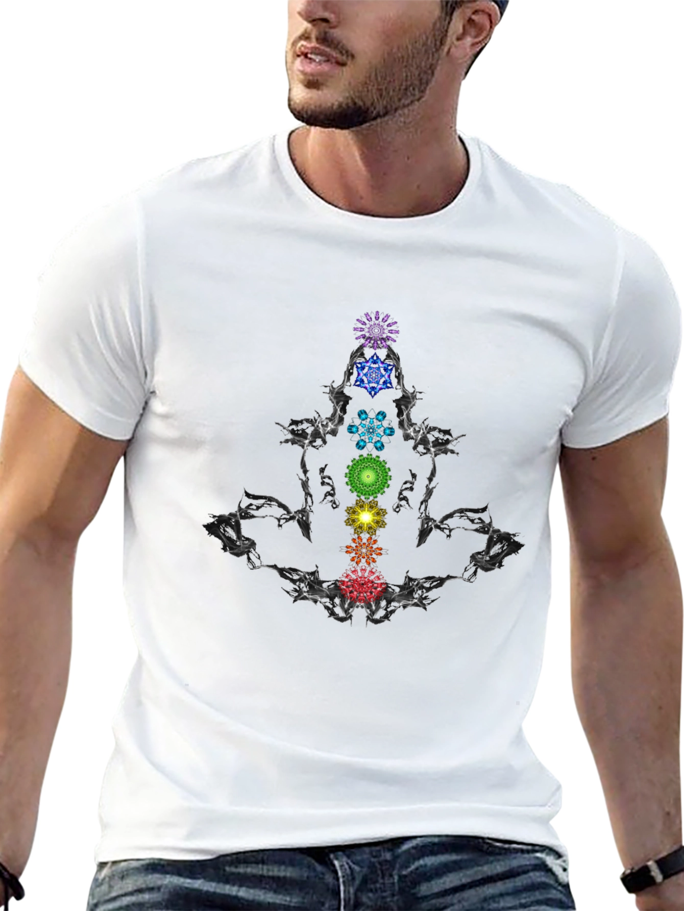 Chakra Mandala Graphic Tee - Meditative Style