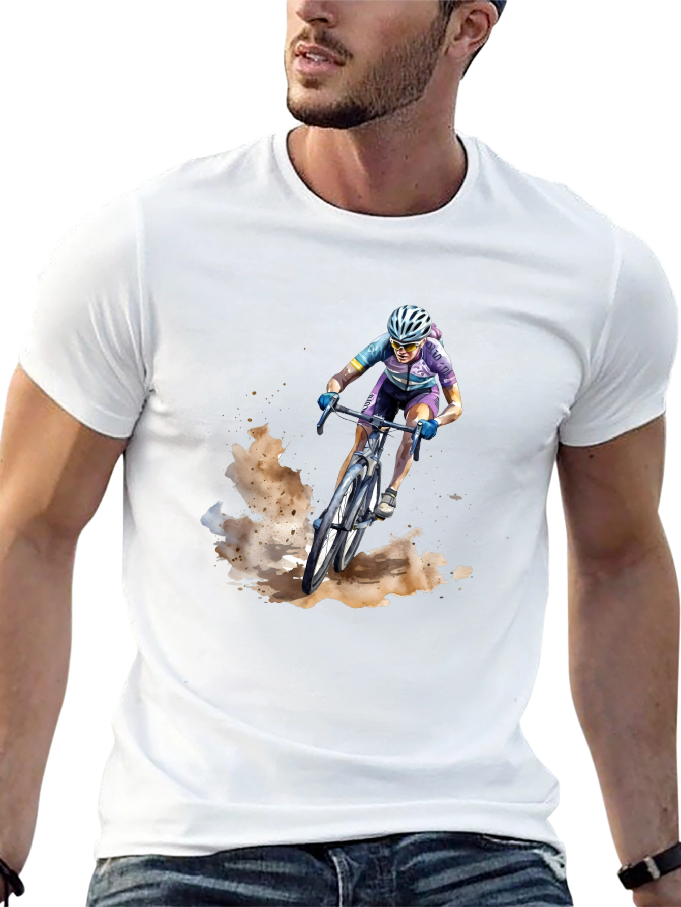 Mountain Biker Graphic Tee - Black Casual Shirt