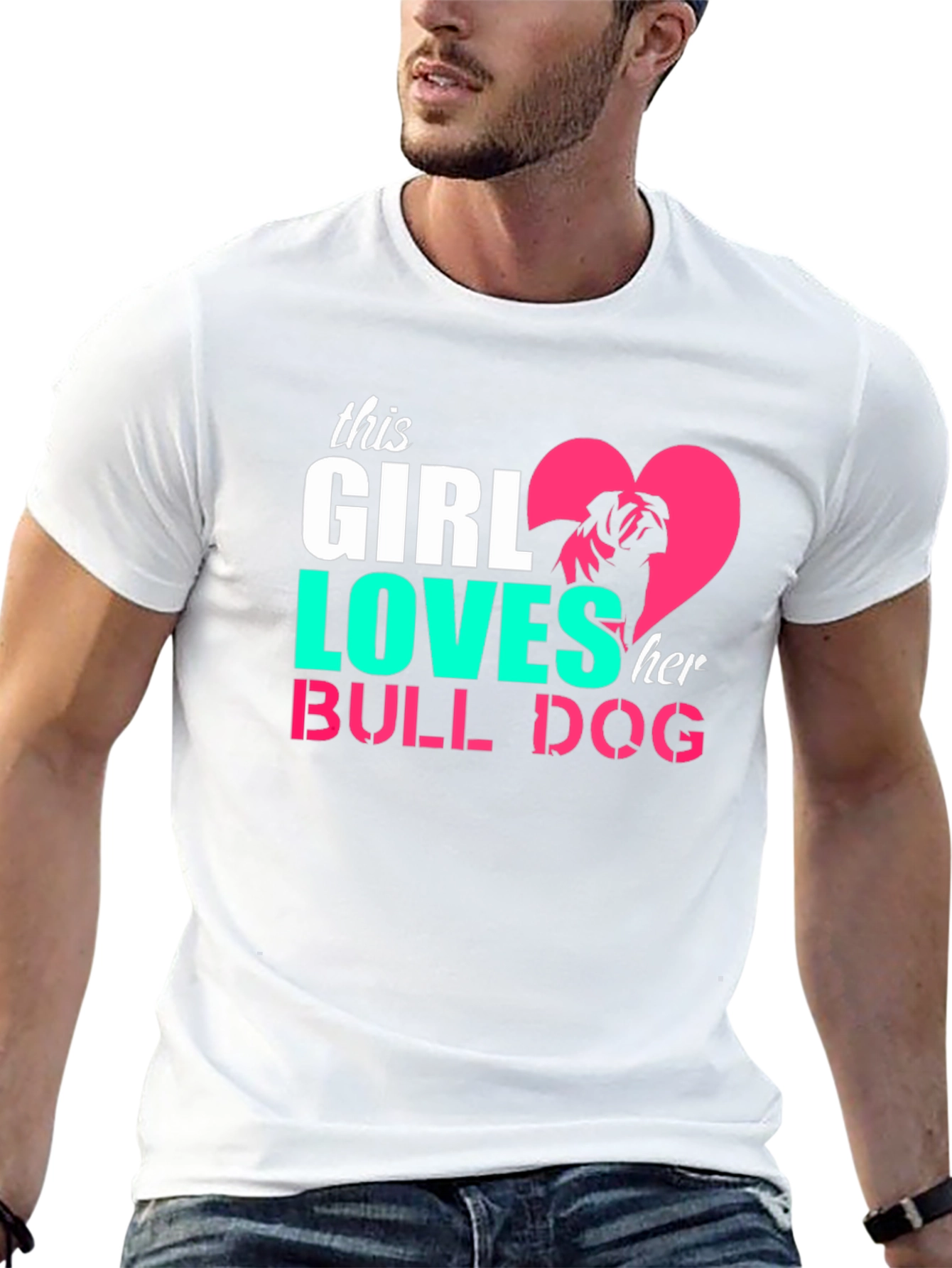 Girl Loves Bulldog Graphic Tee - Black