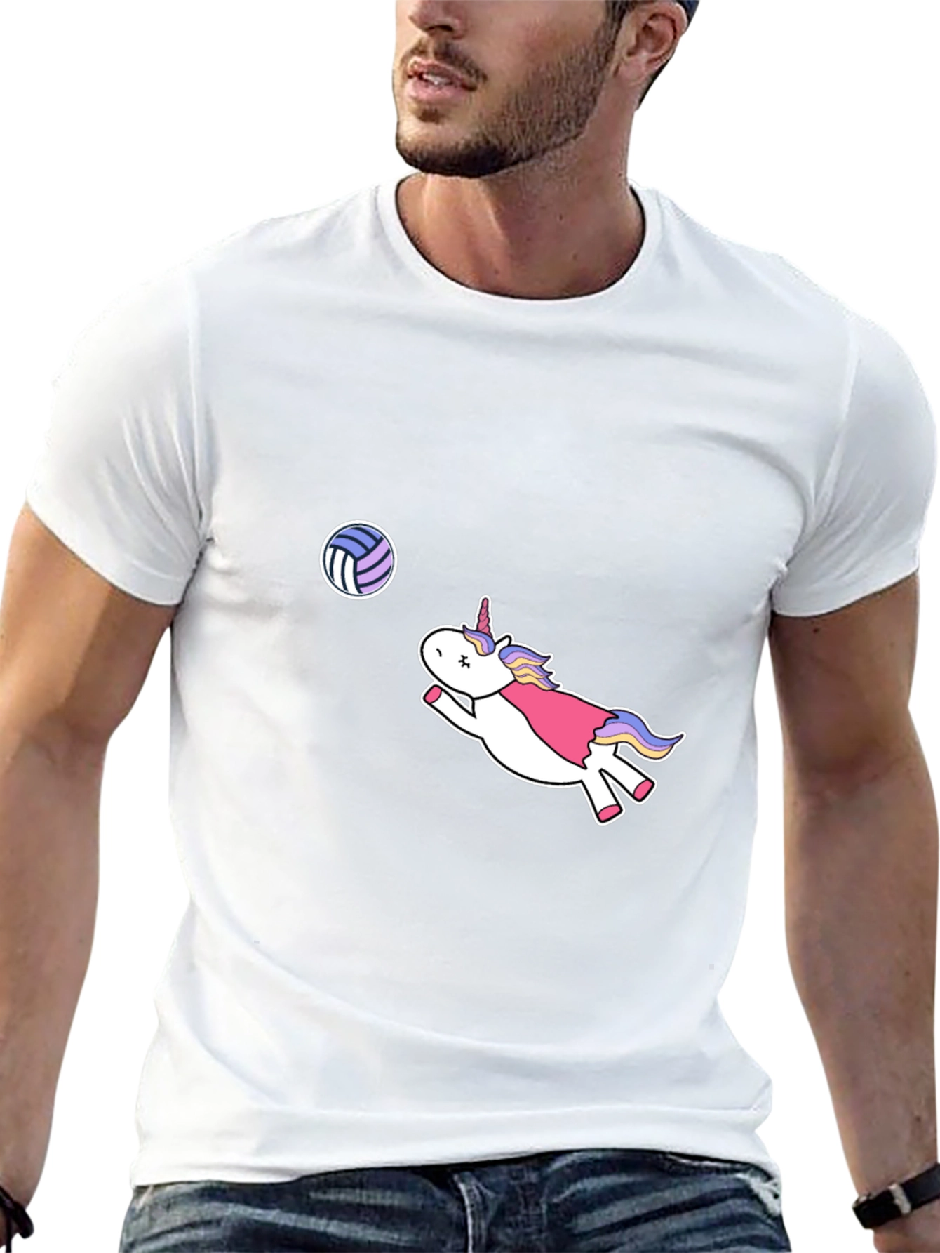 Unicorn Volleyball Black T-Shirt