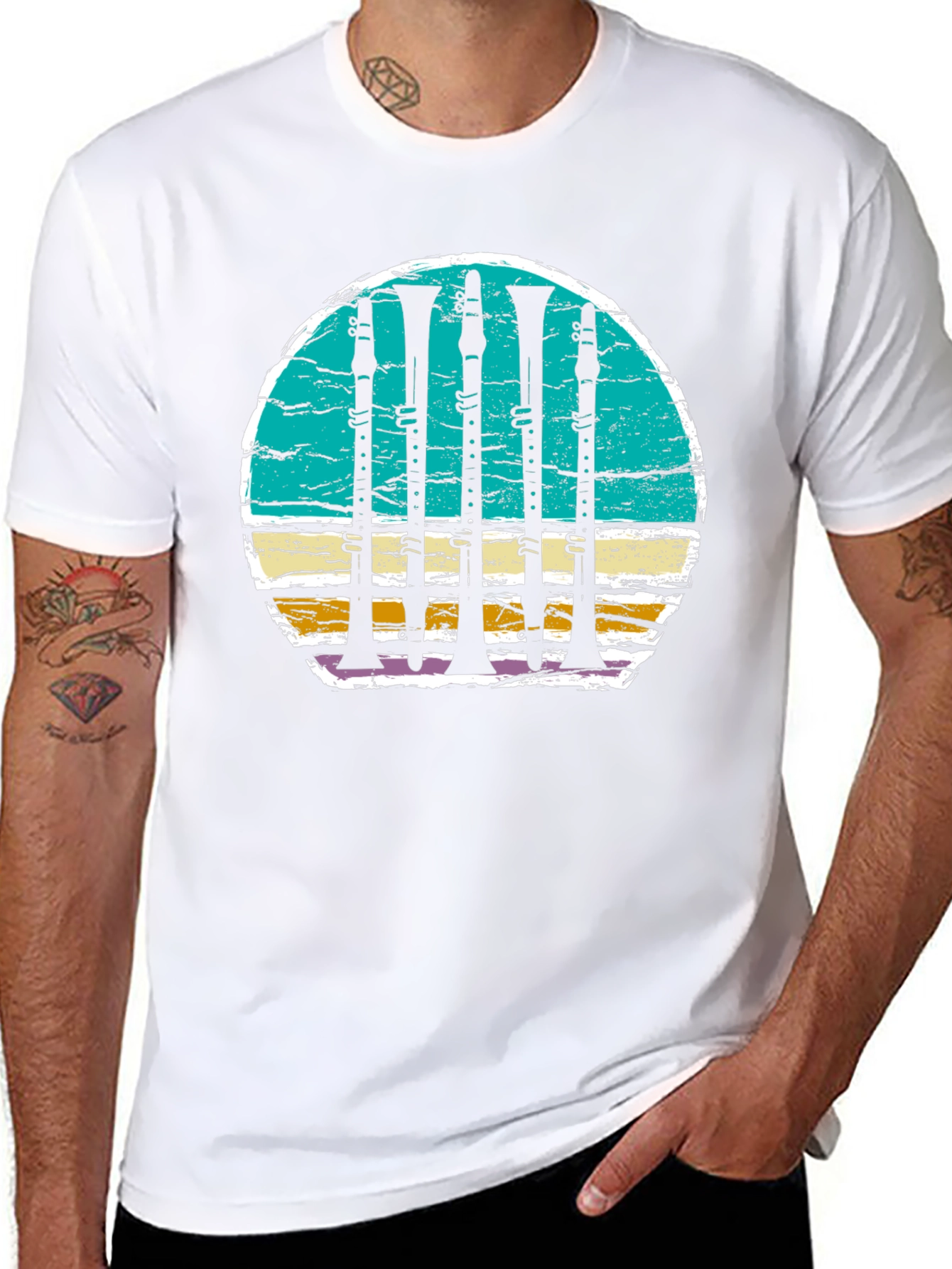 Clarinet Sunset Graphic Tee - Music Lovers T-Shirt