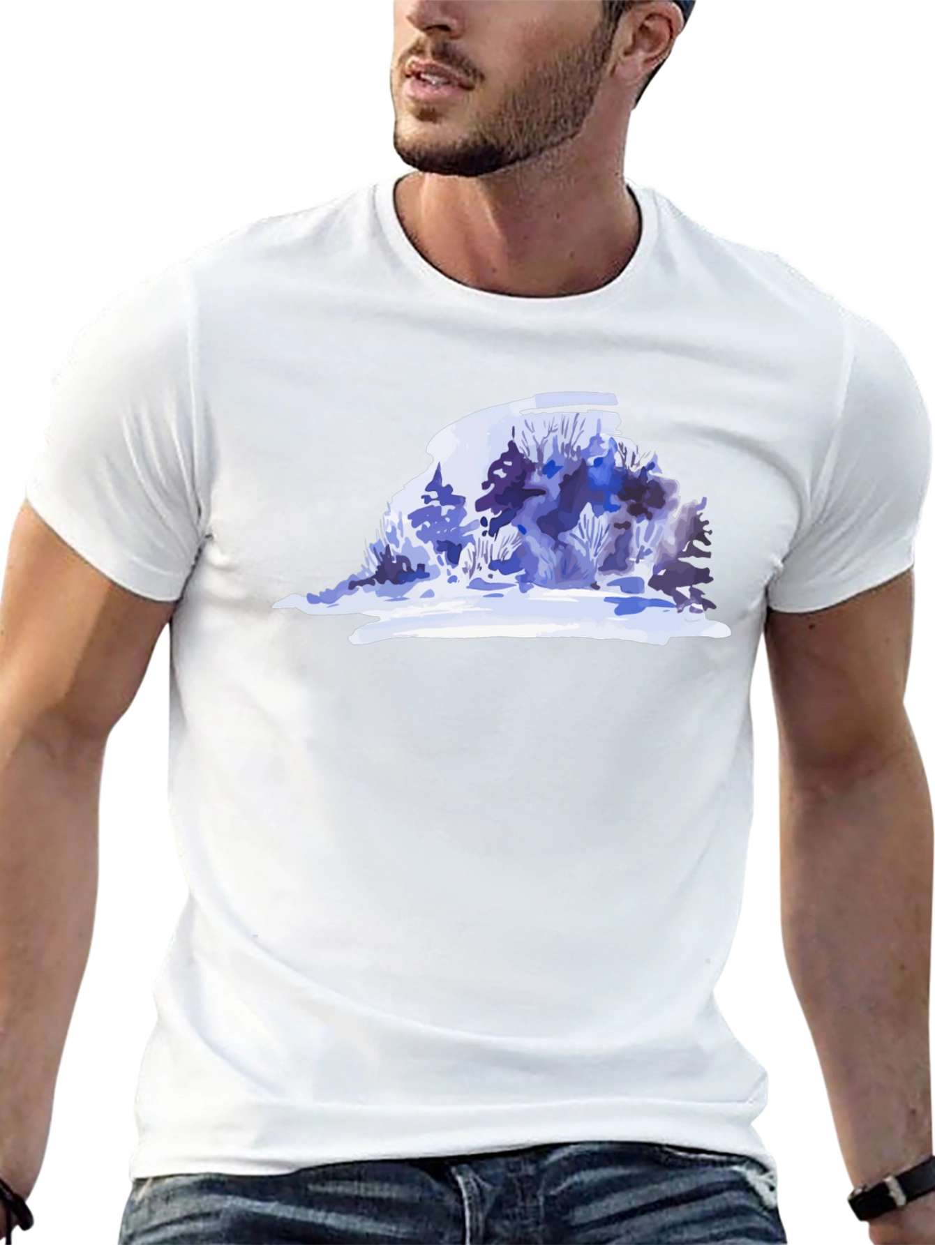 Winter Bush Graphic Tee - Stylish Nature Inspired Design
